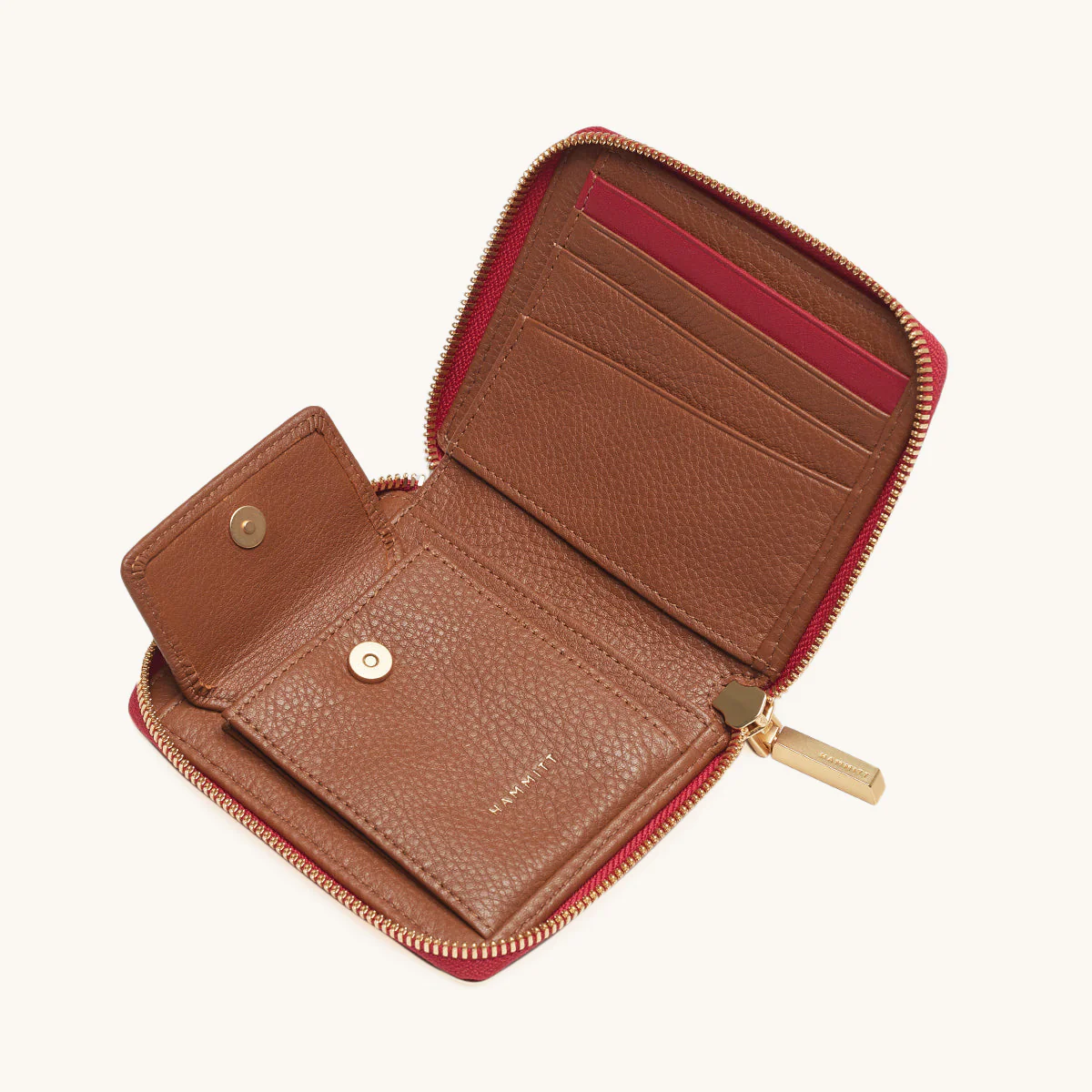 5 North | Mahogany Pebble/Brushed Gold Red Zip - Image 3