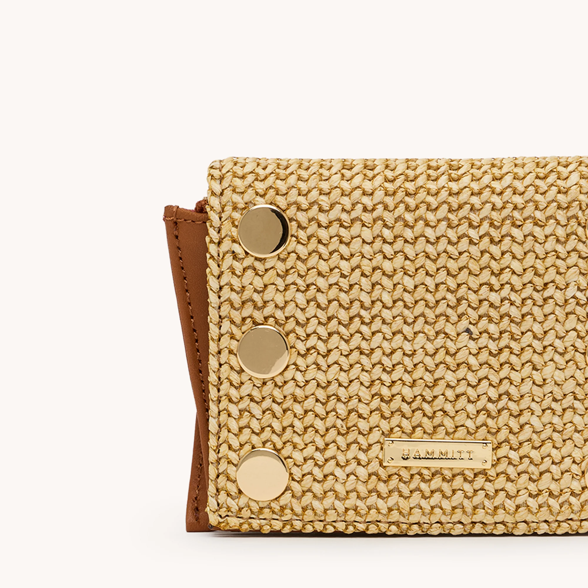 Allen Wallet | Cocoa Raffia/Gold - Image 2