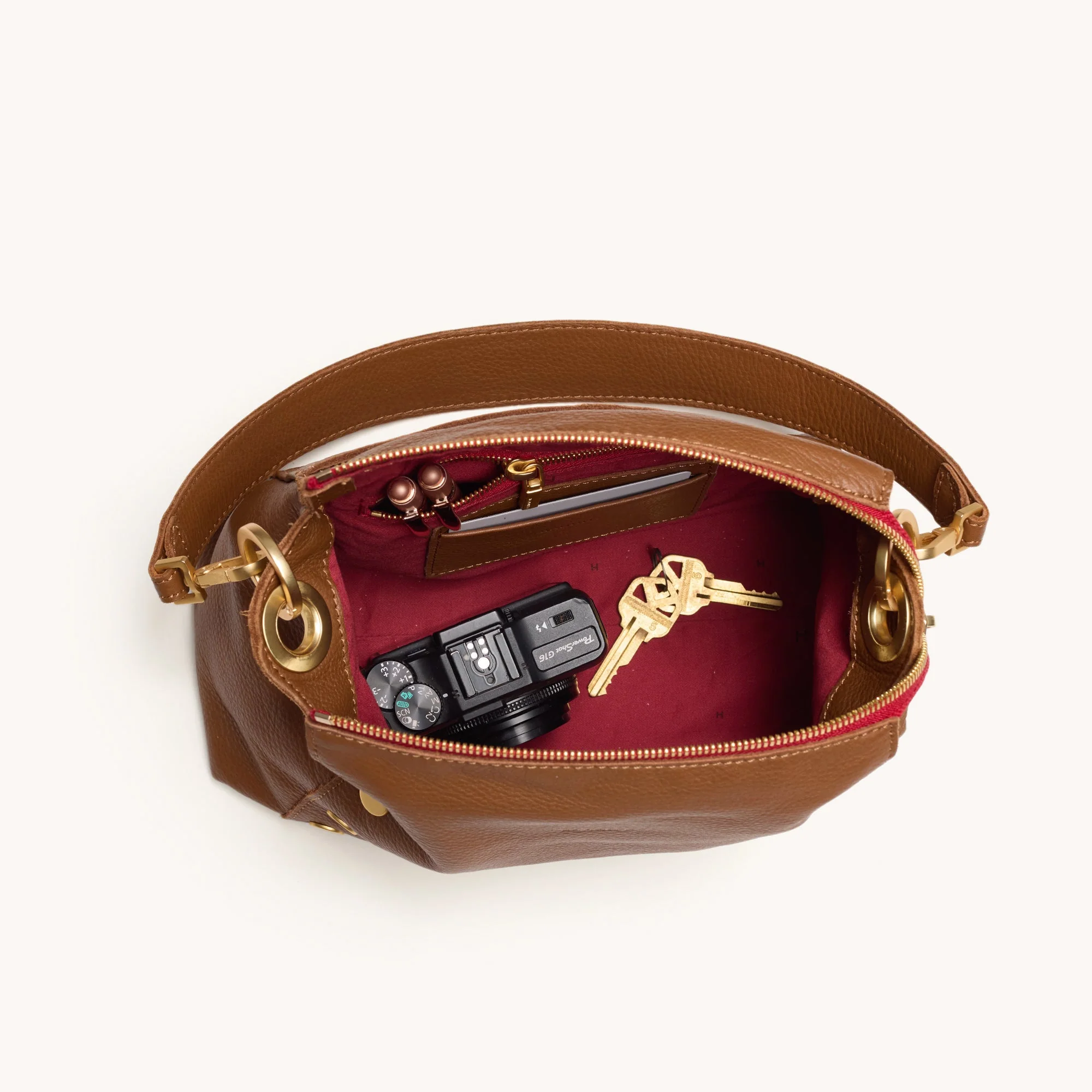 Bryant | Mahogany Pebble/Brushed Gold Red Zip | Med - Image 8