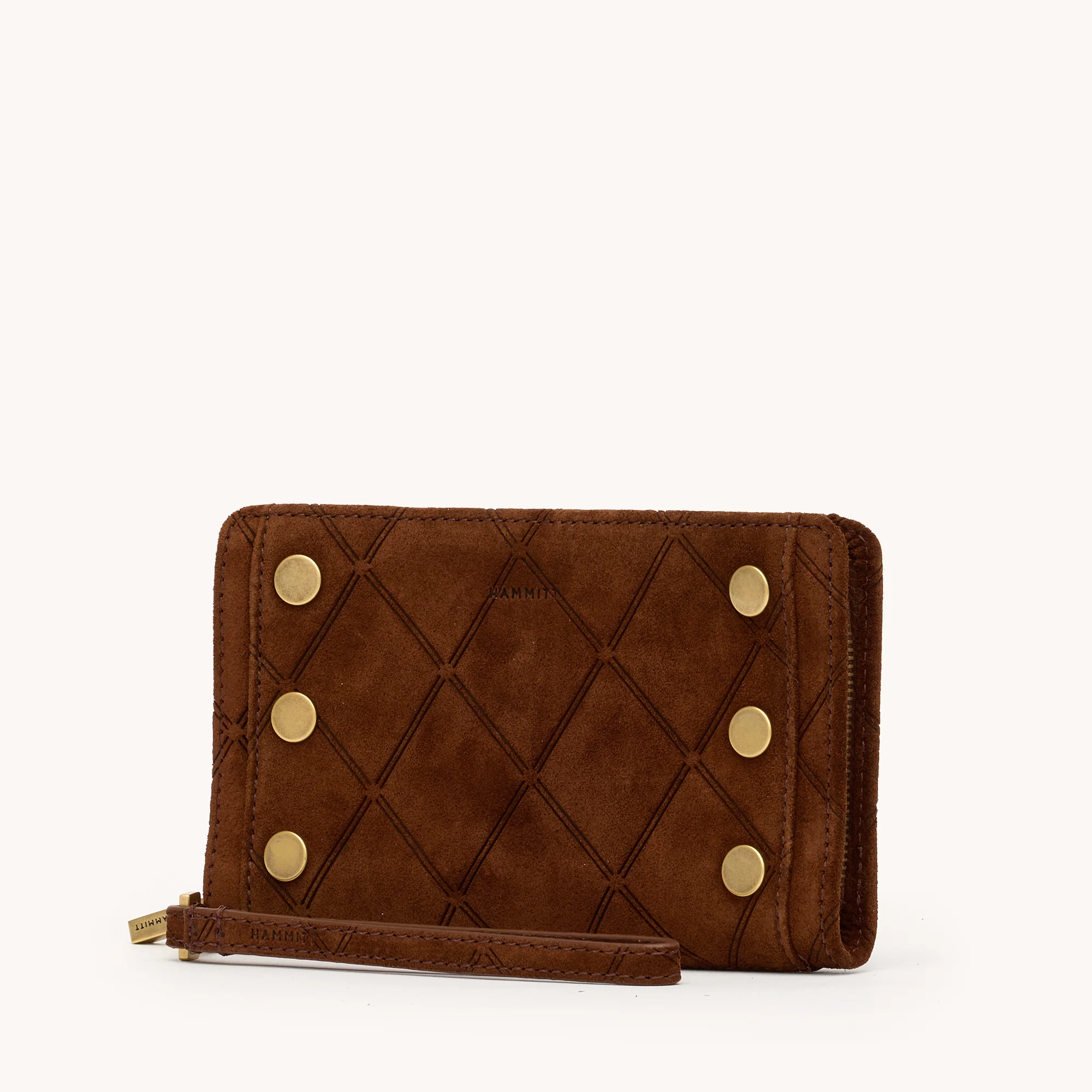 Bryant Wallet | Chocolate Diamond Suede/Antique Gold | Sml - Image 4