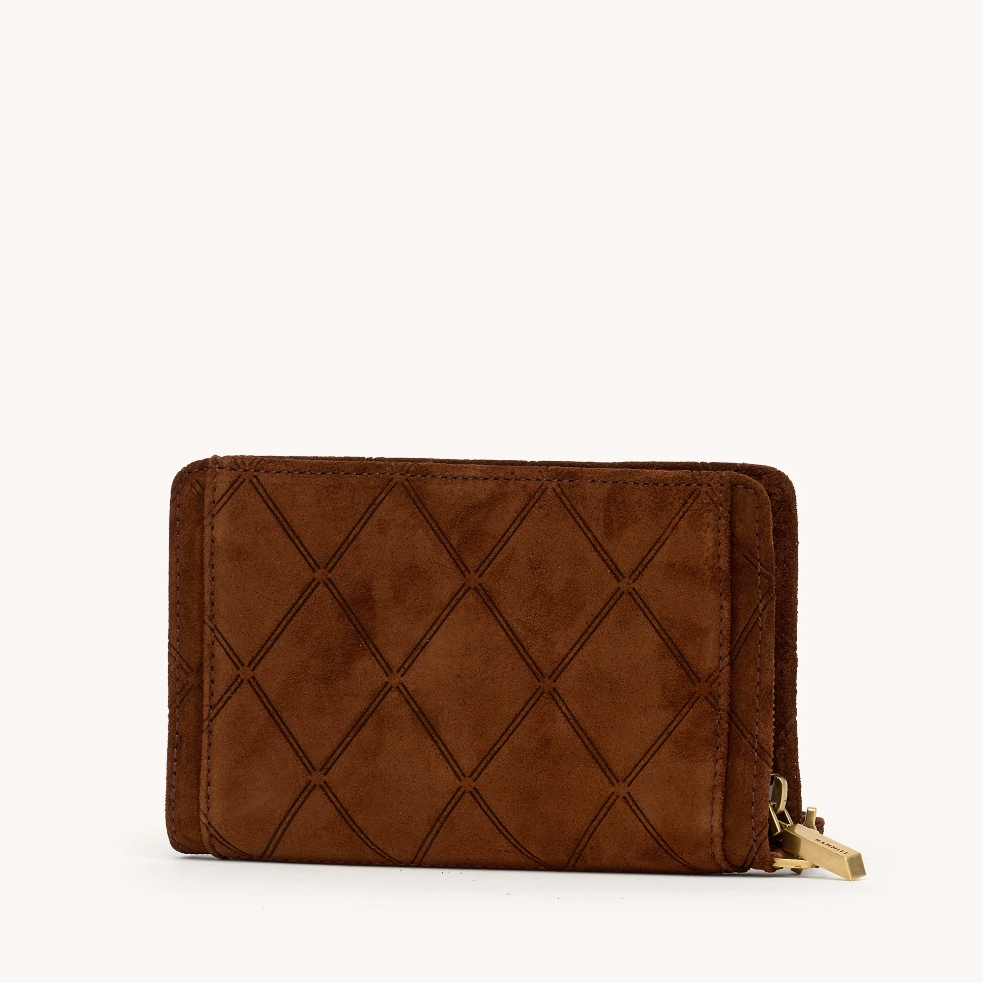 Bryant Wallet | Chocolate Diamond Suede/Antique Gold | Sml - Image 6