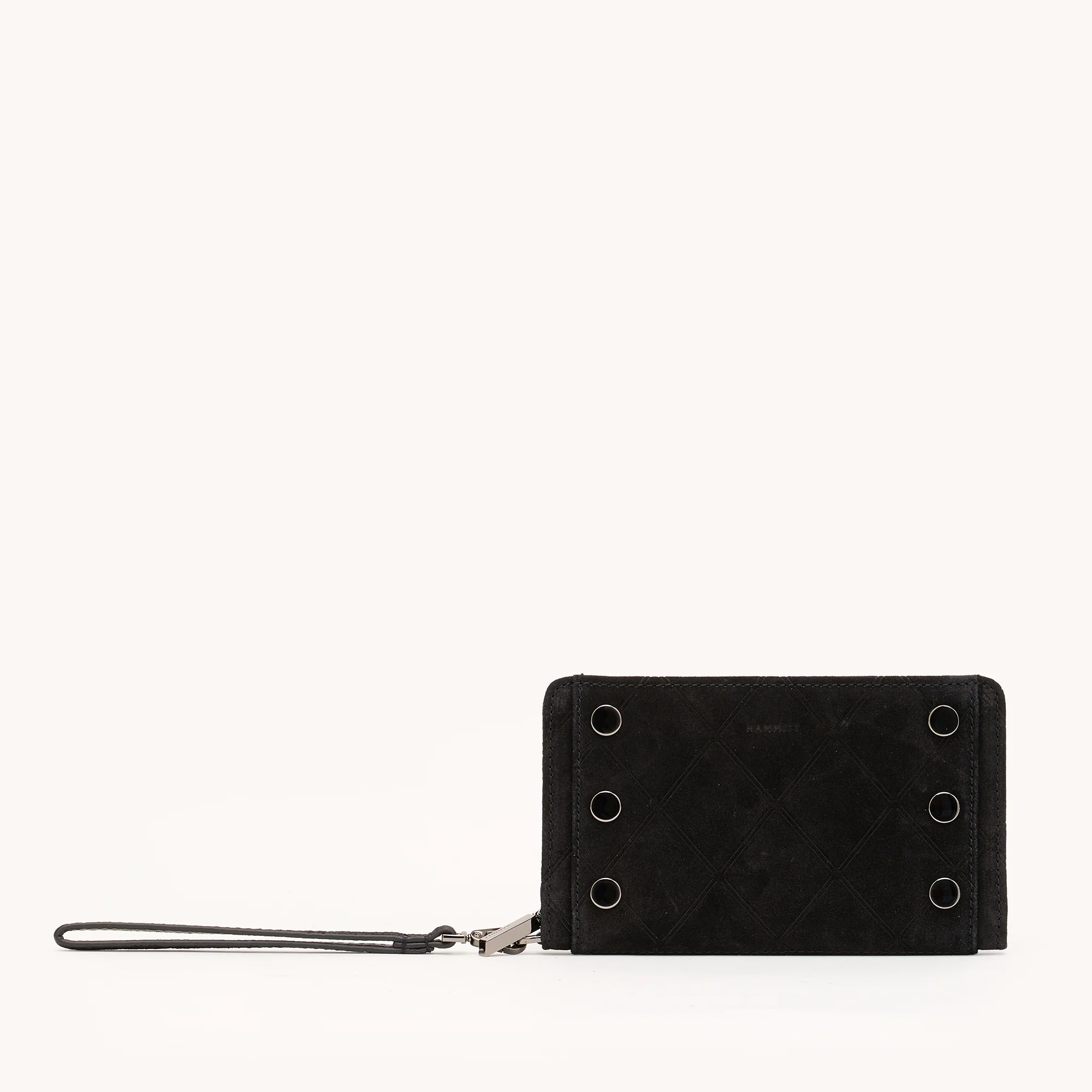 Bryant Wallet | Noir Diamond Suede/Gunmetal | Sml