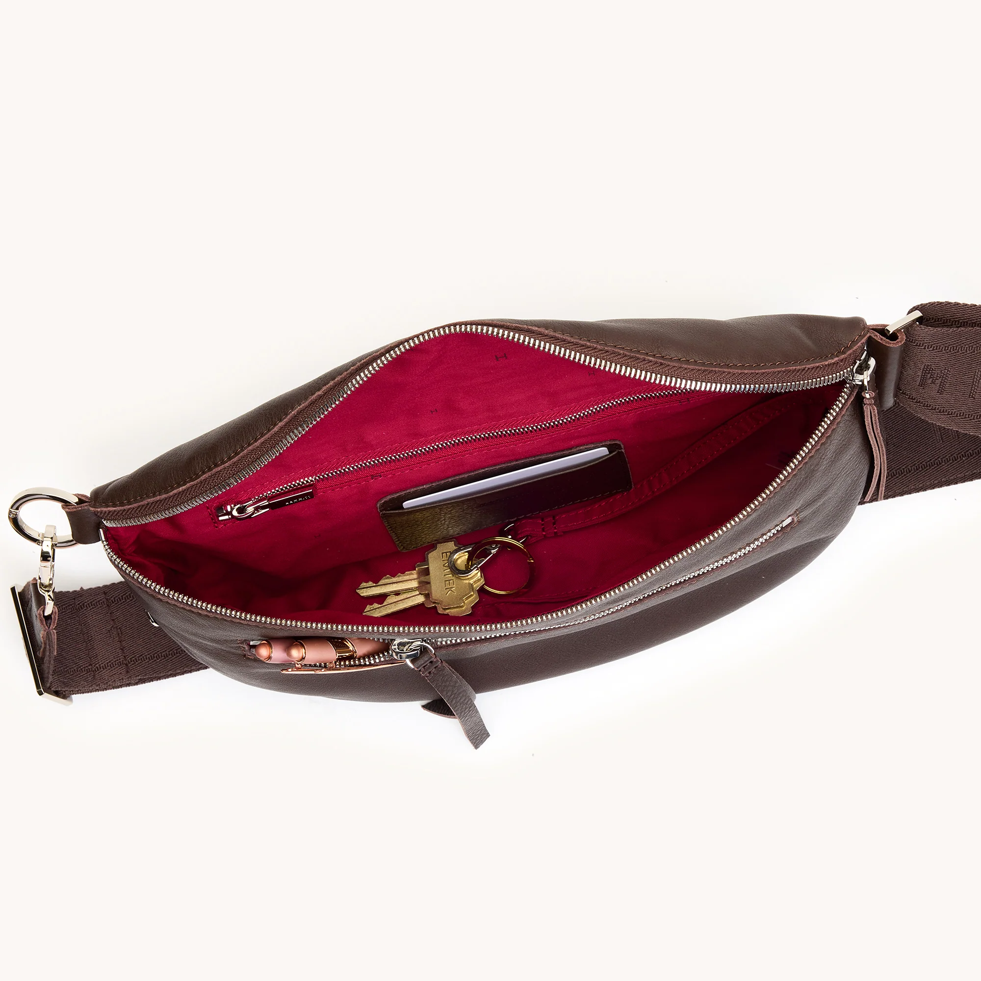 Charles Crossbody | Espresso Pebble/Silver | Lrg - Image 8