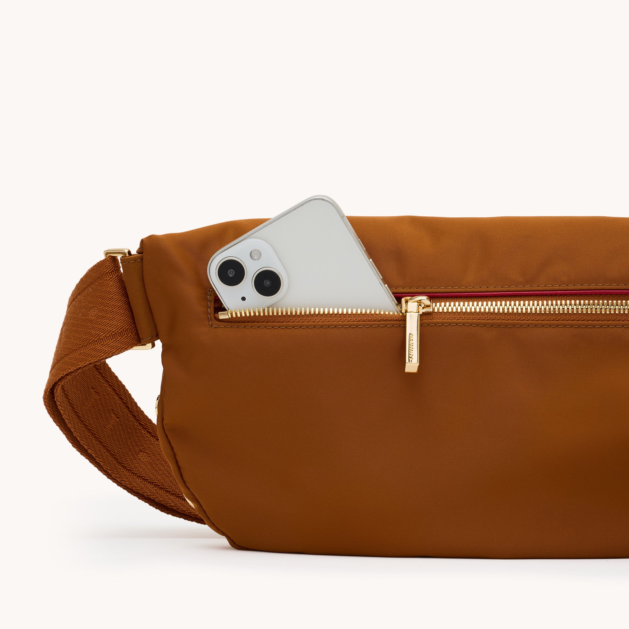 Charles Crossbody | Amber Nylon/Gold | Lrg - Image 8