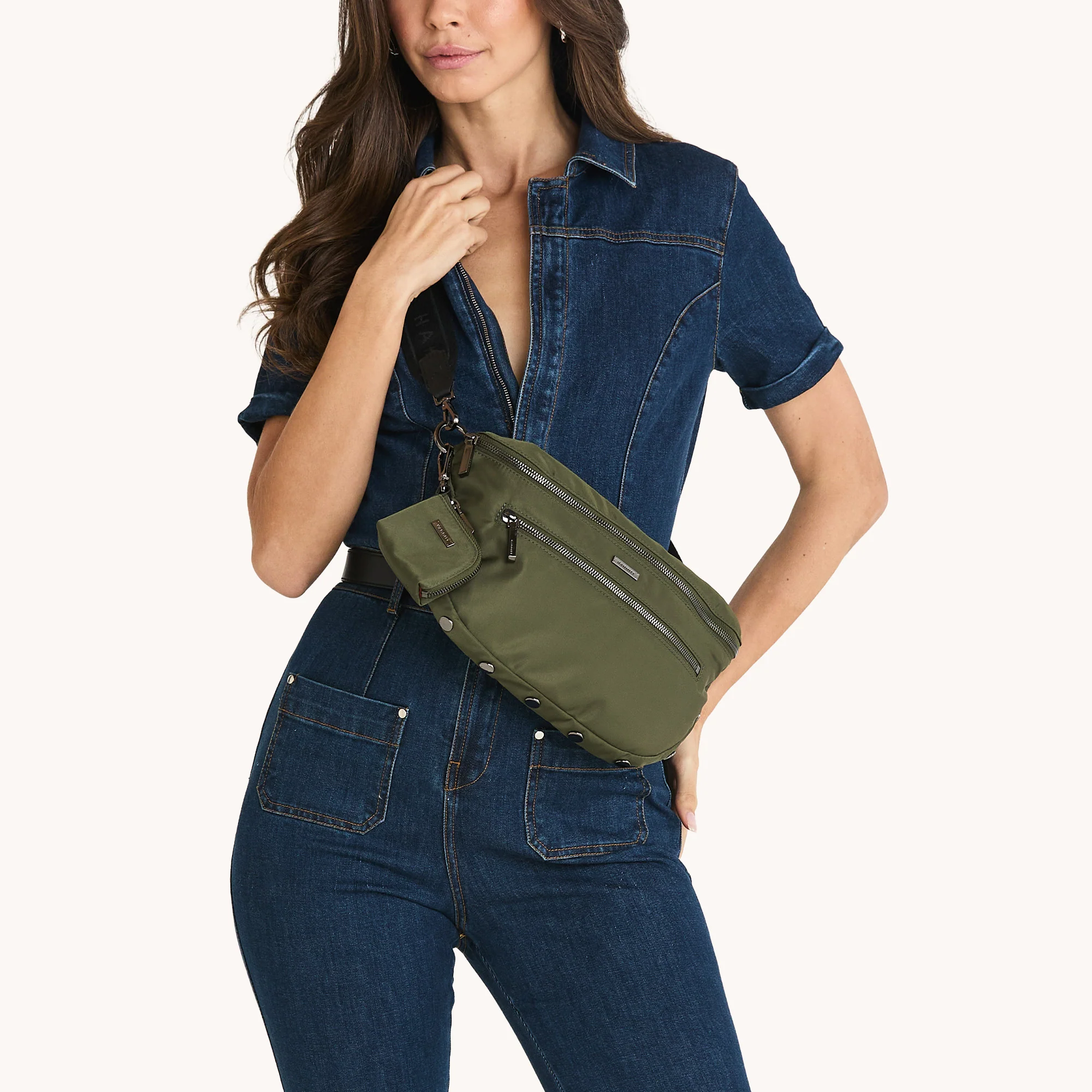 Charles Crossbody | Jade Nylon/Gunmetal | Lrg - Image 3