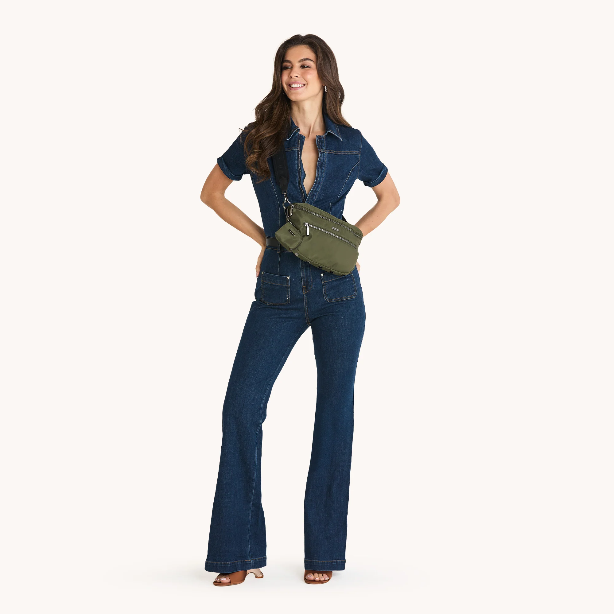 Charles Crossbody | Jade Nylon/Gunmetal | Lrg - Image 4