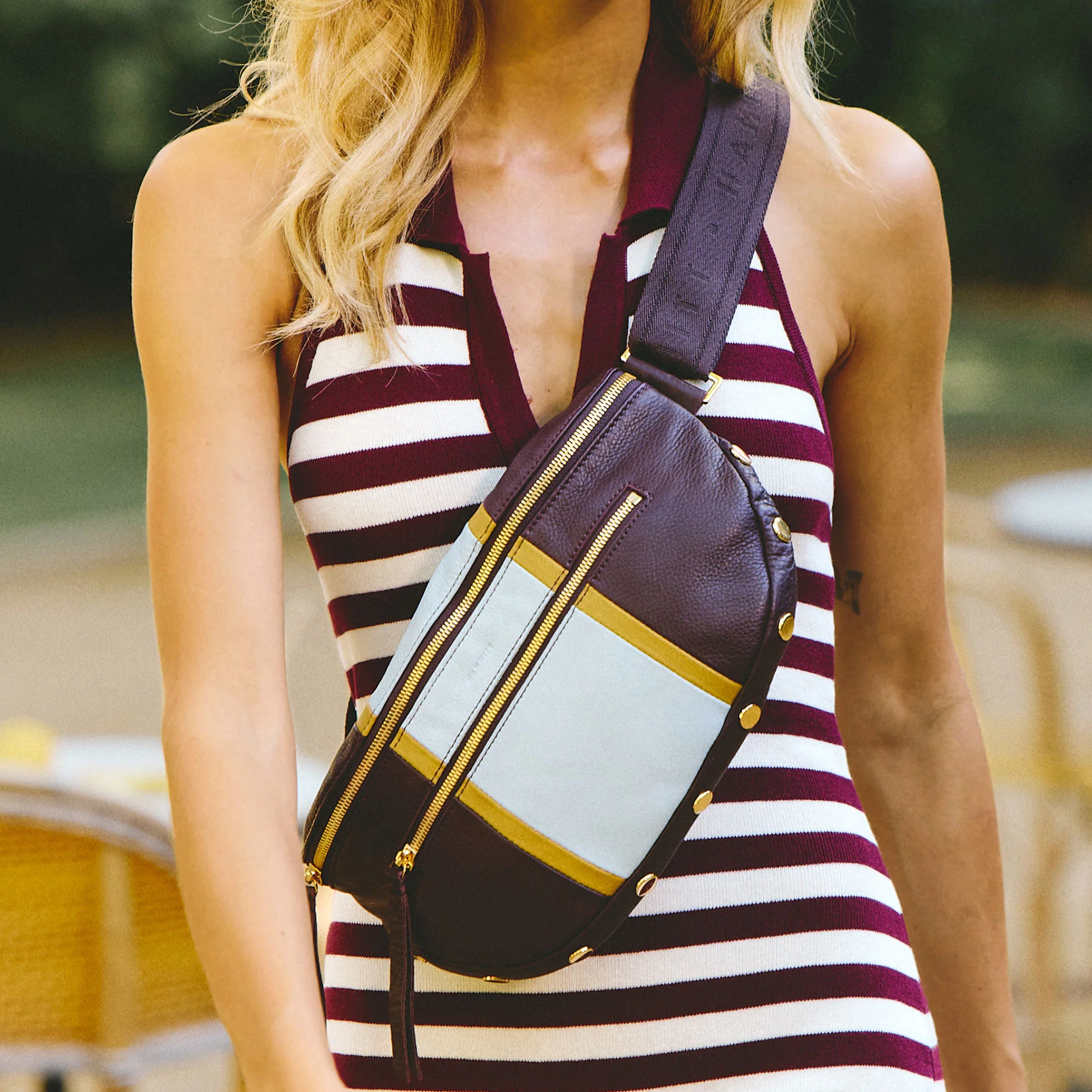 Charles Crossbody | Regatta Stripe/Gold | Lrg - Image 2