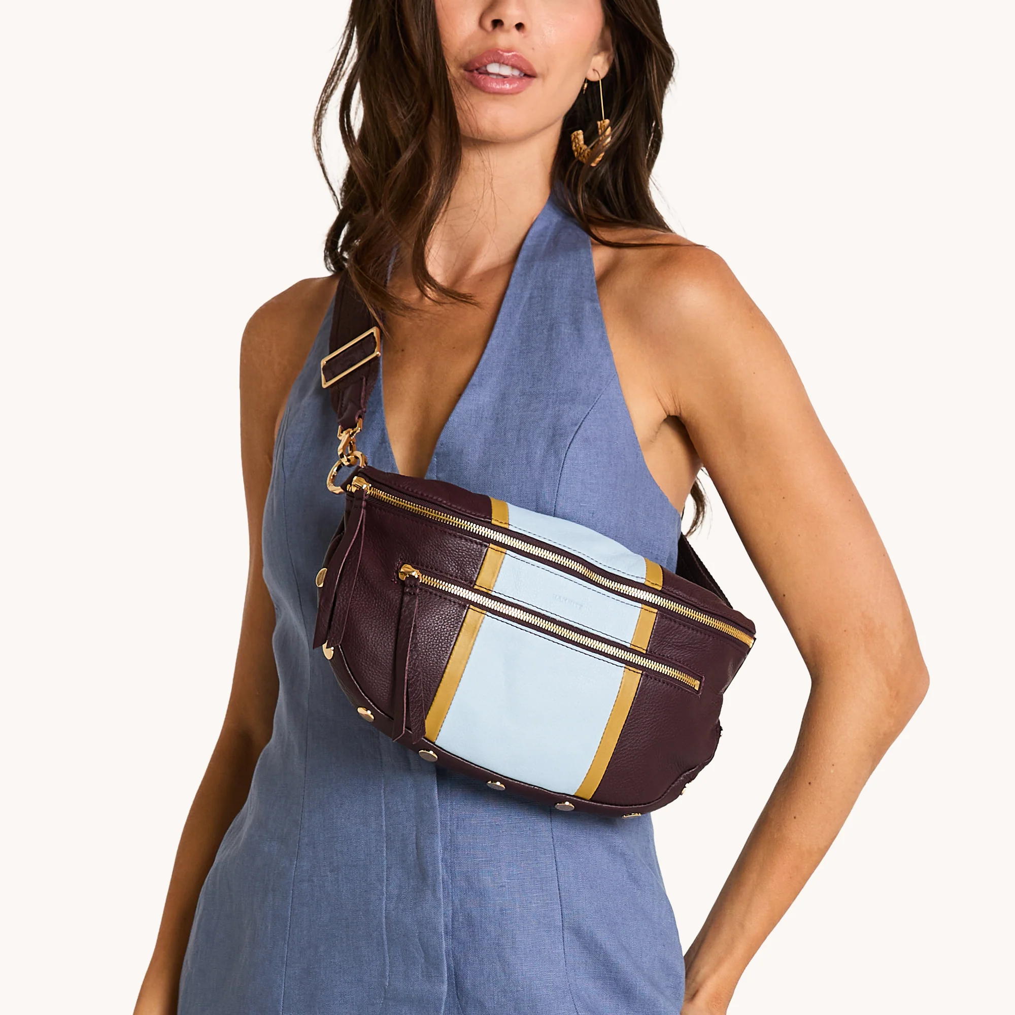 Charles Crossbody | Regatta Stripe/Gold | Lrg - Image 4