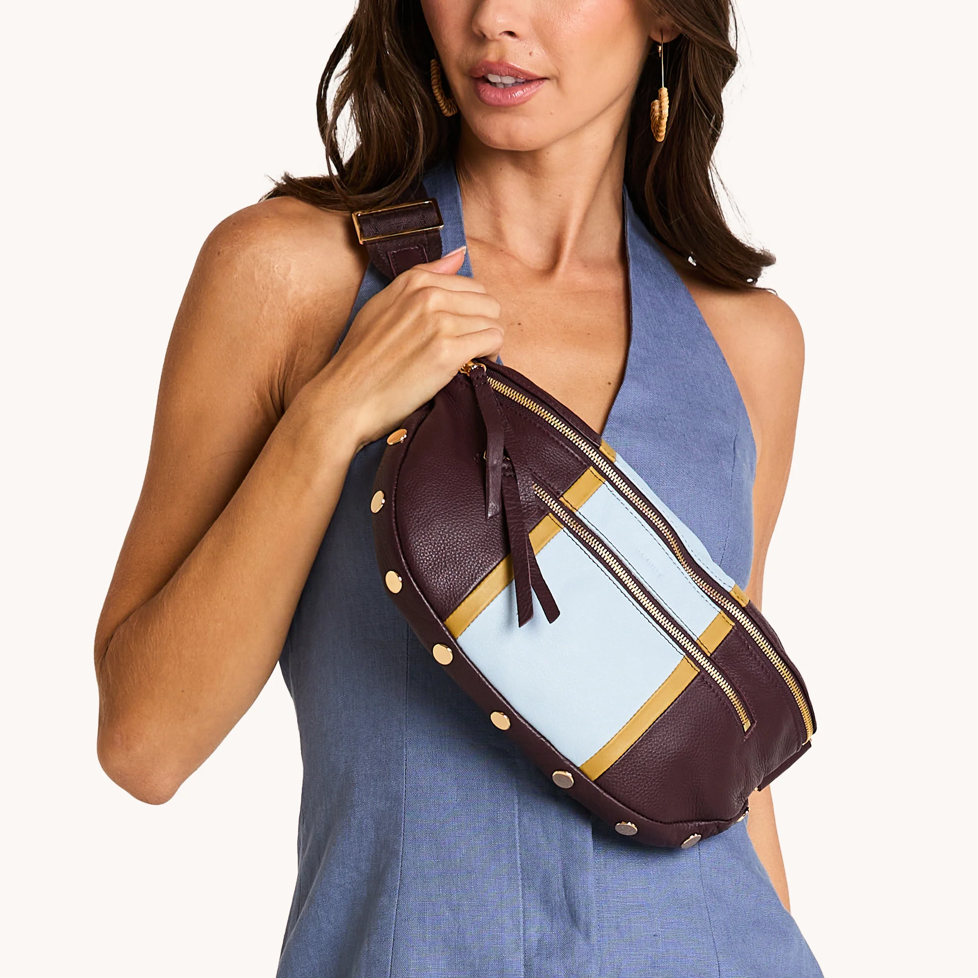 Charles Crossbody | Regatta Stripe/Gold | Lrg - Image 5