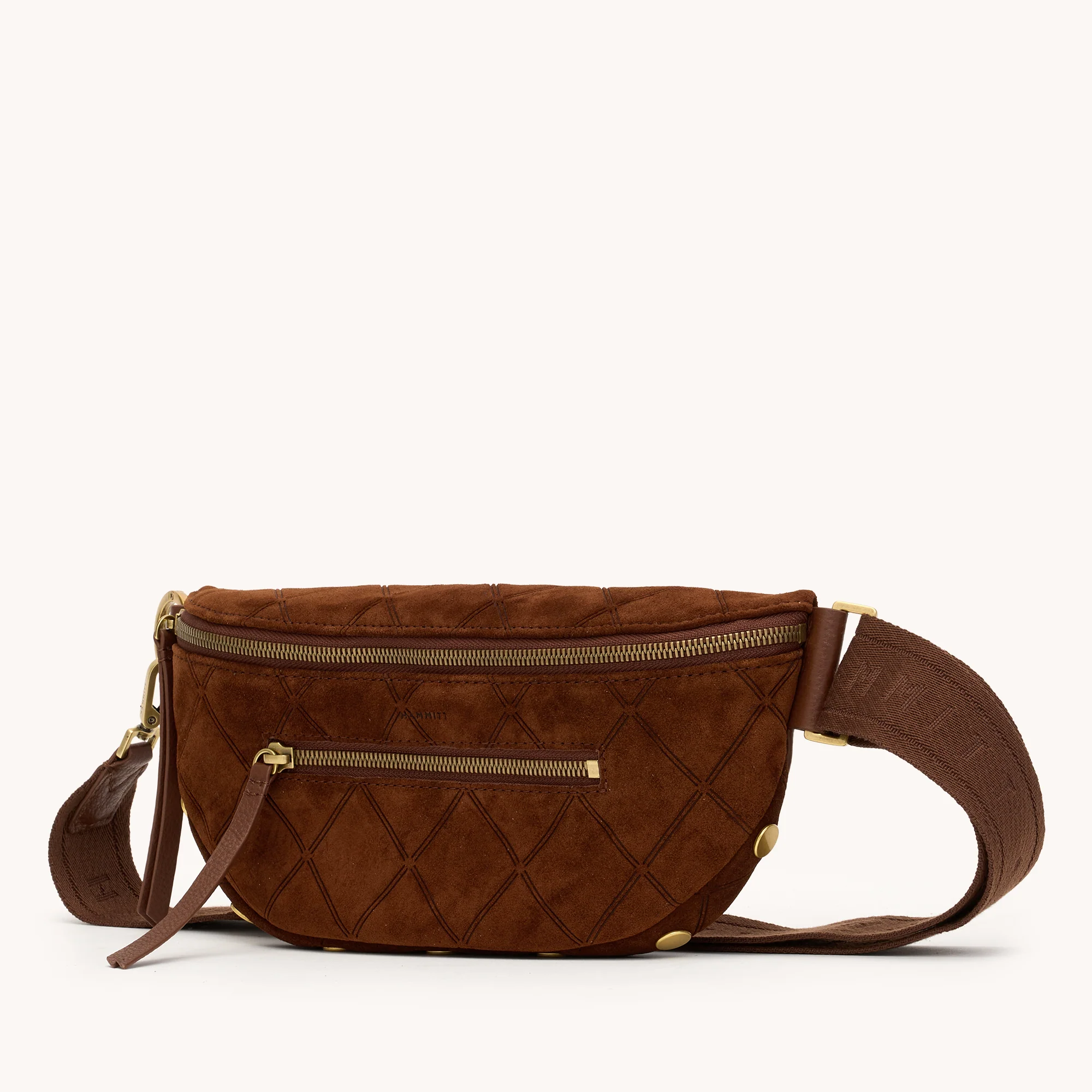 Charles Crossbody | Chocolate Diamond Suede/Antique Gold | Med - Image 5