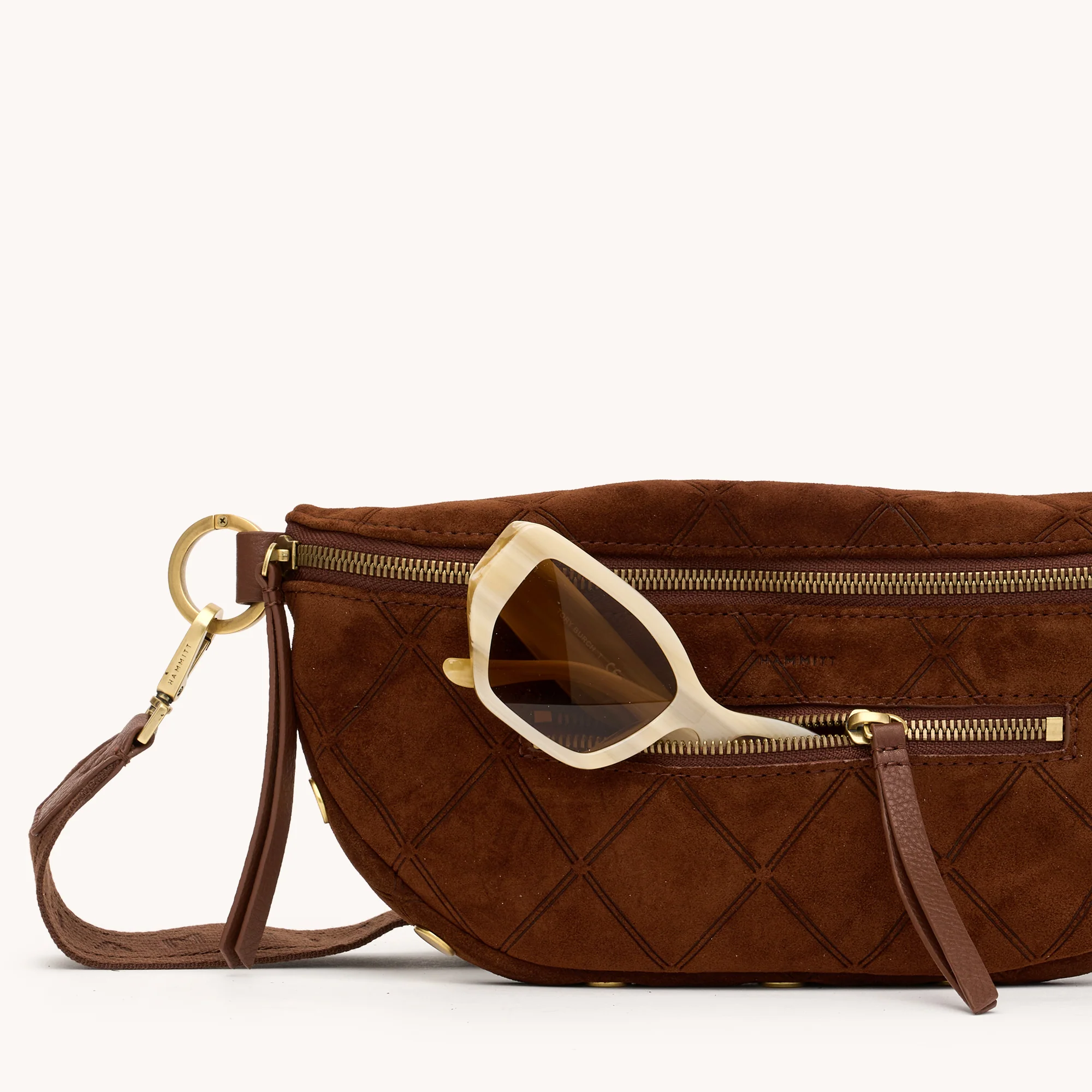 Charles Crossbody | Chocolate Diamond Suede/Antique Gold | Med - Image 6