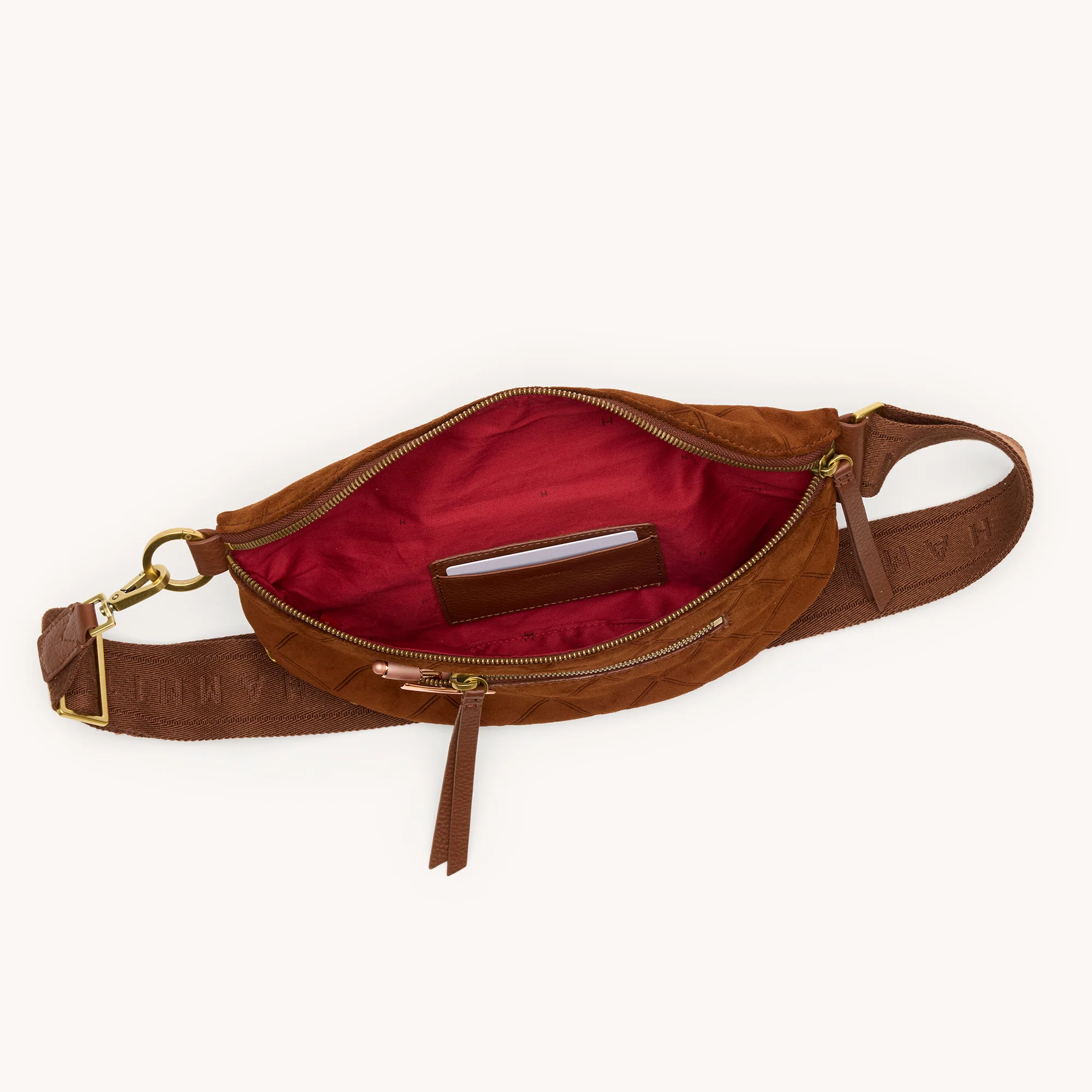 Charles Crossbody | Chocolate Diamond Suede/Antique Gold | Med - Image 9