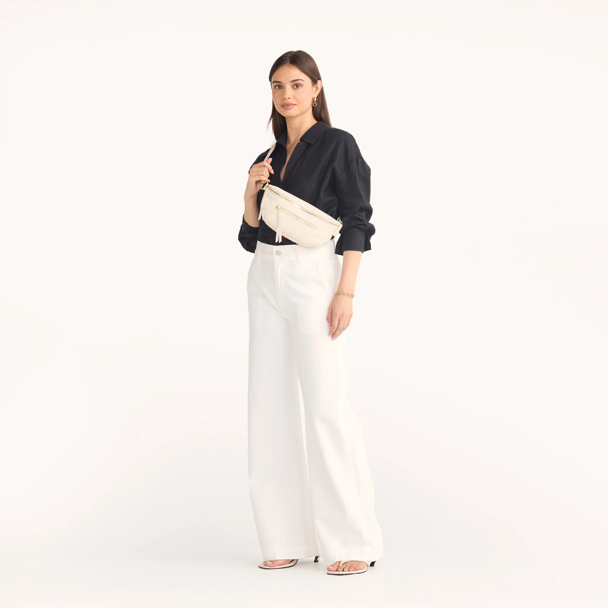 Charles Crossbody | Calla Lily White/Brushed Gold | Med - Image 3
