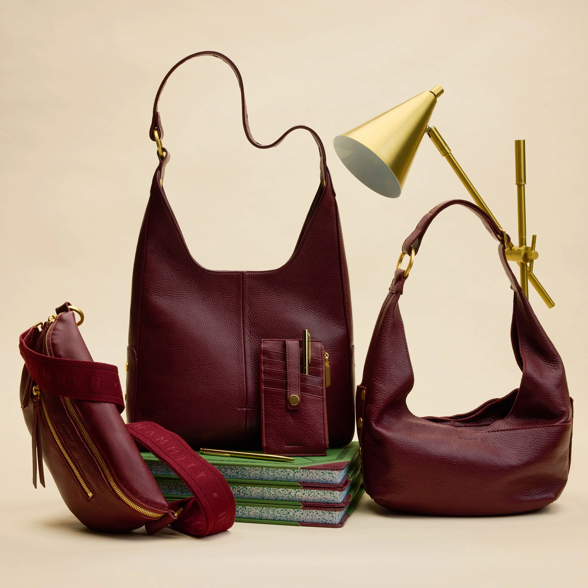 Charles Crossbody | Cherrywood Pebble/Brushed Gold | Med - Image 3