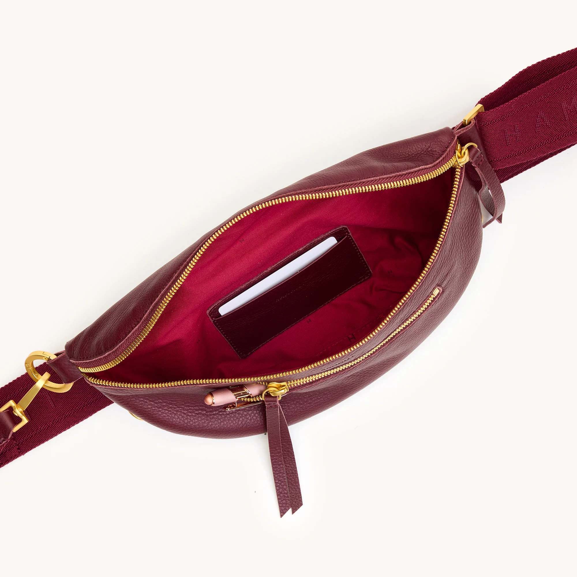 Charles Crossbody | Cherrywood Pebble/Brushed Gold | Med - Image 9