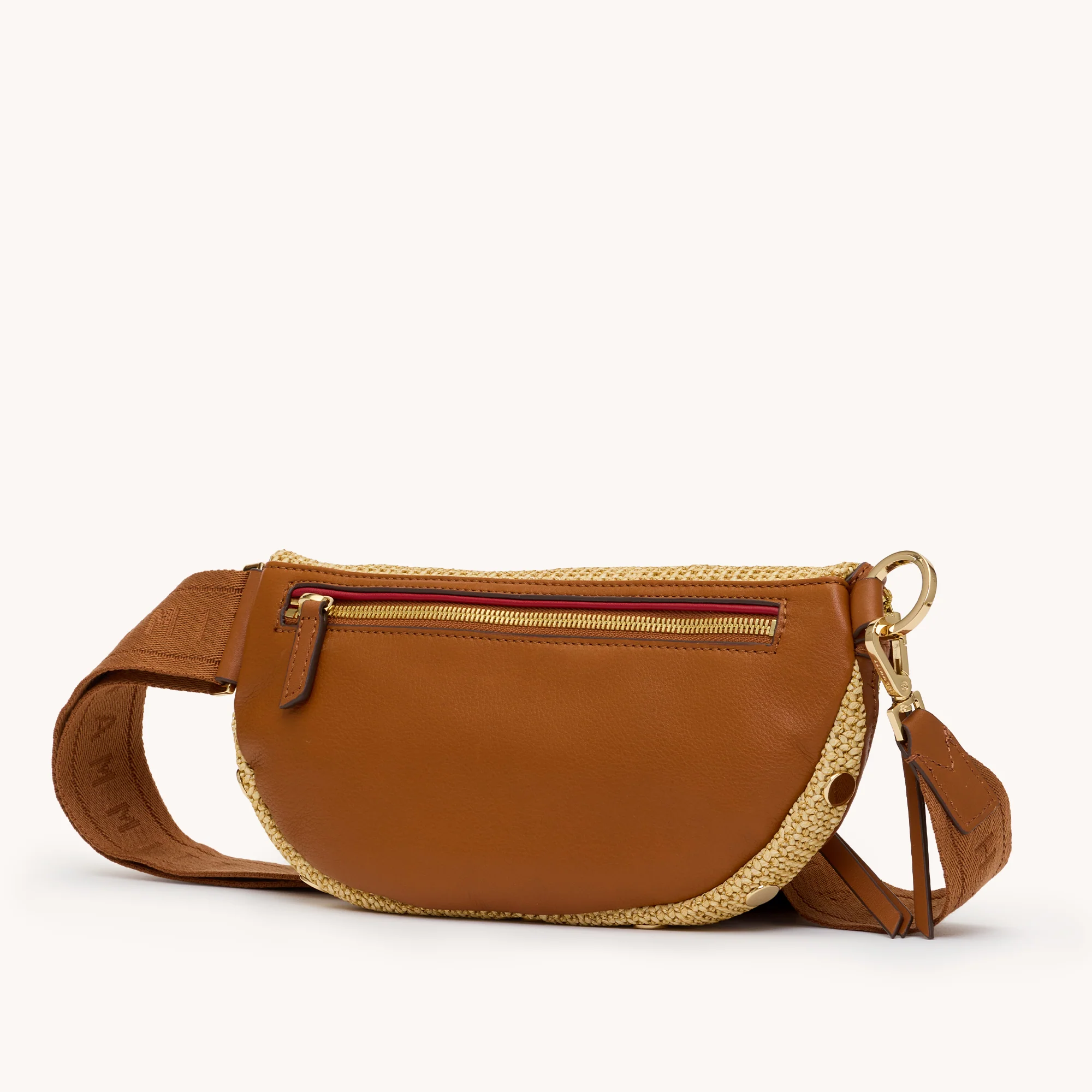 Charles Crossbody | Cocoa Raffia/Gold | Med - Image 5