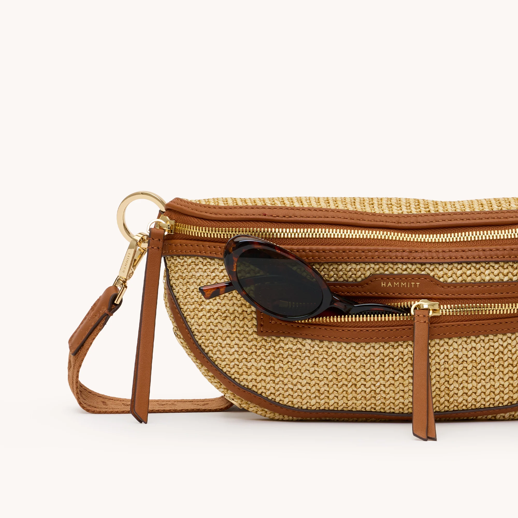 Charles Crossbody | Cocoa Raffia/Gold | Med - Image 6