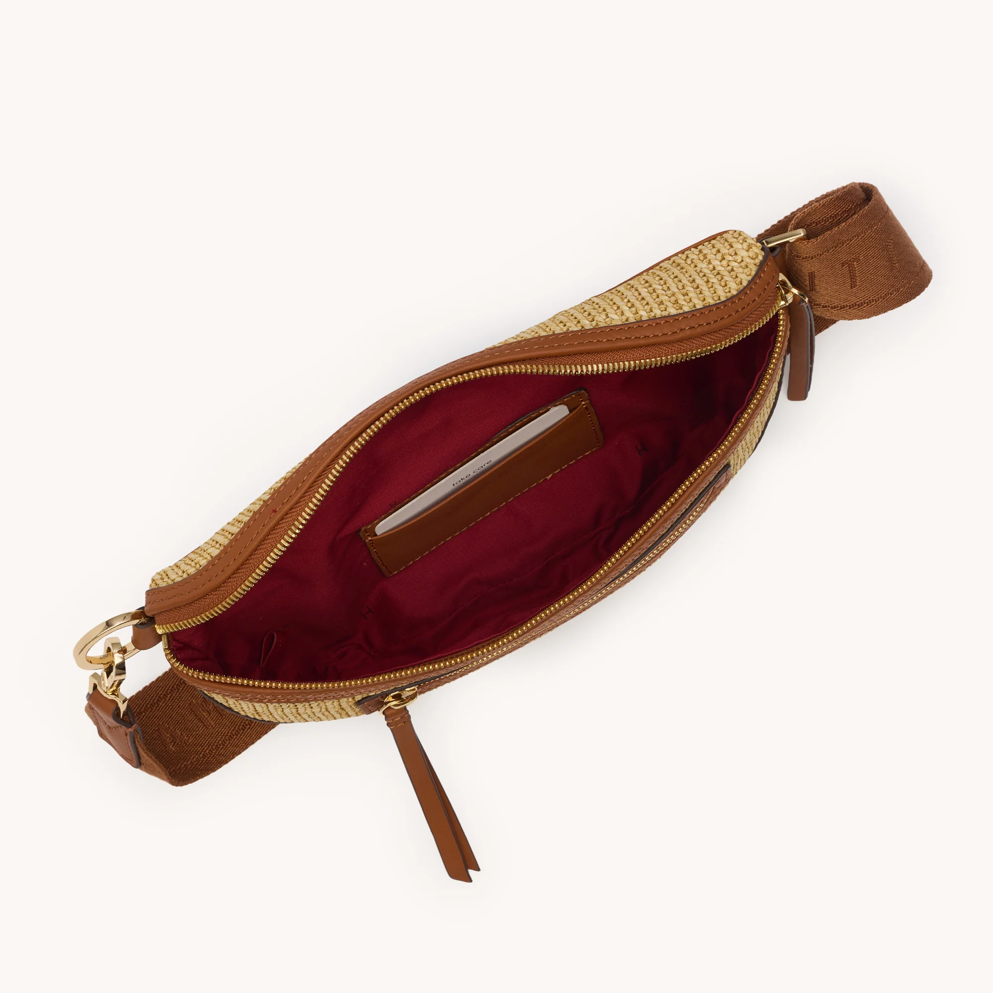 Charles Crossbody | Cocoa Raffia/Gold | Med - Image 8