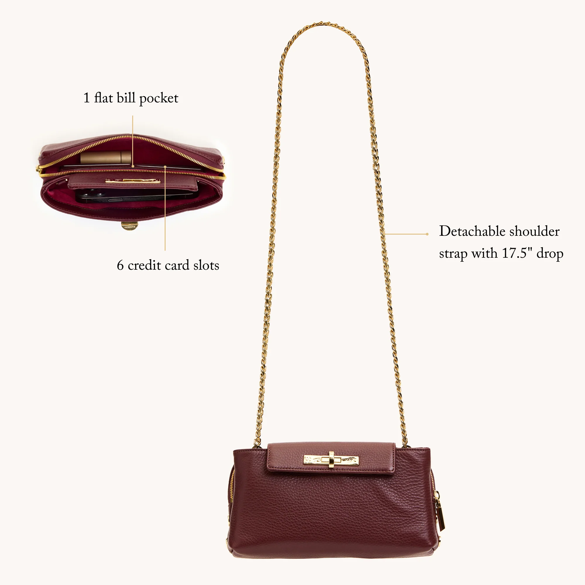 Charlotte | Cherrywood Pebble/Gold | Sml - Image 9