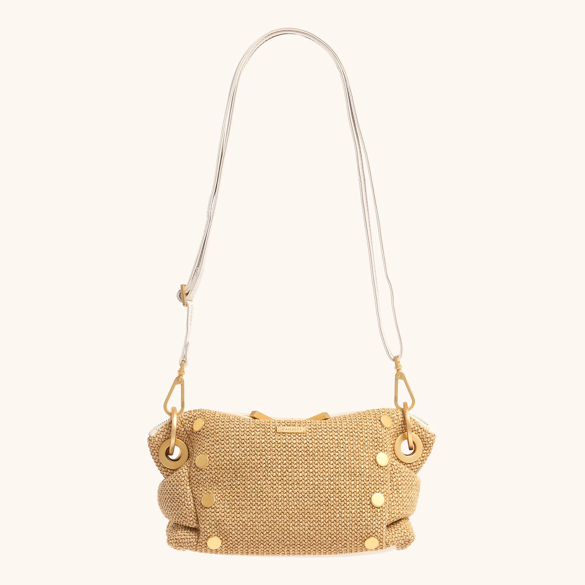 Daniel Crossbody Clutch | Calla Lily White Raffia/Brushed Gold | Sml - Image 4