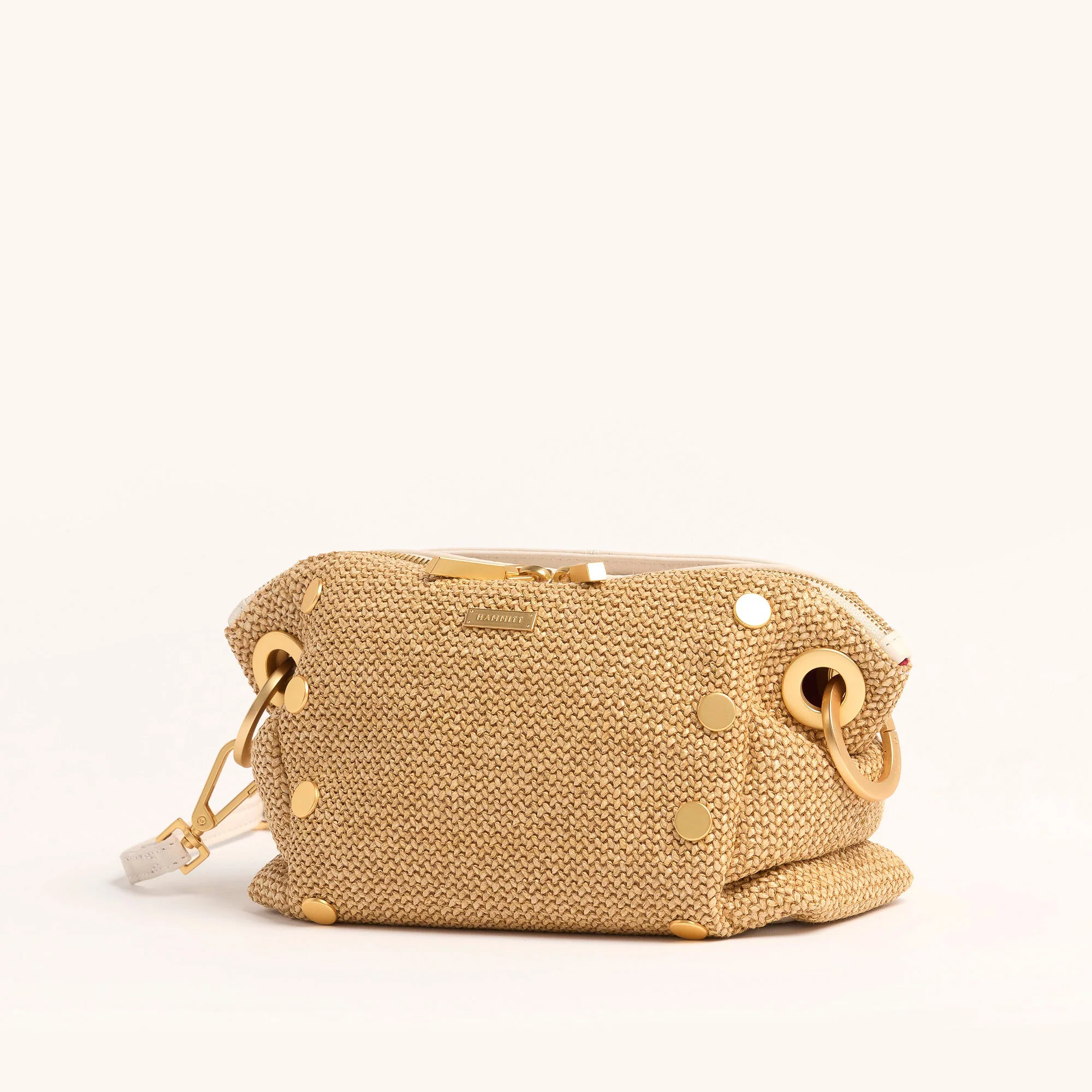 Daniel Crossbody Clutch | Calla Lily White Raffia/Brushed Gold | Sml - Image 6