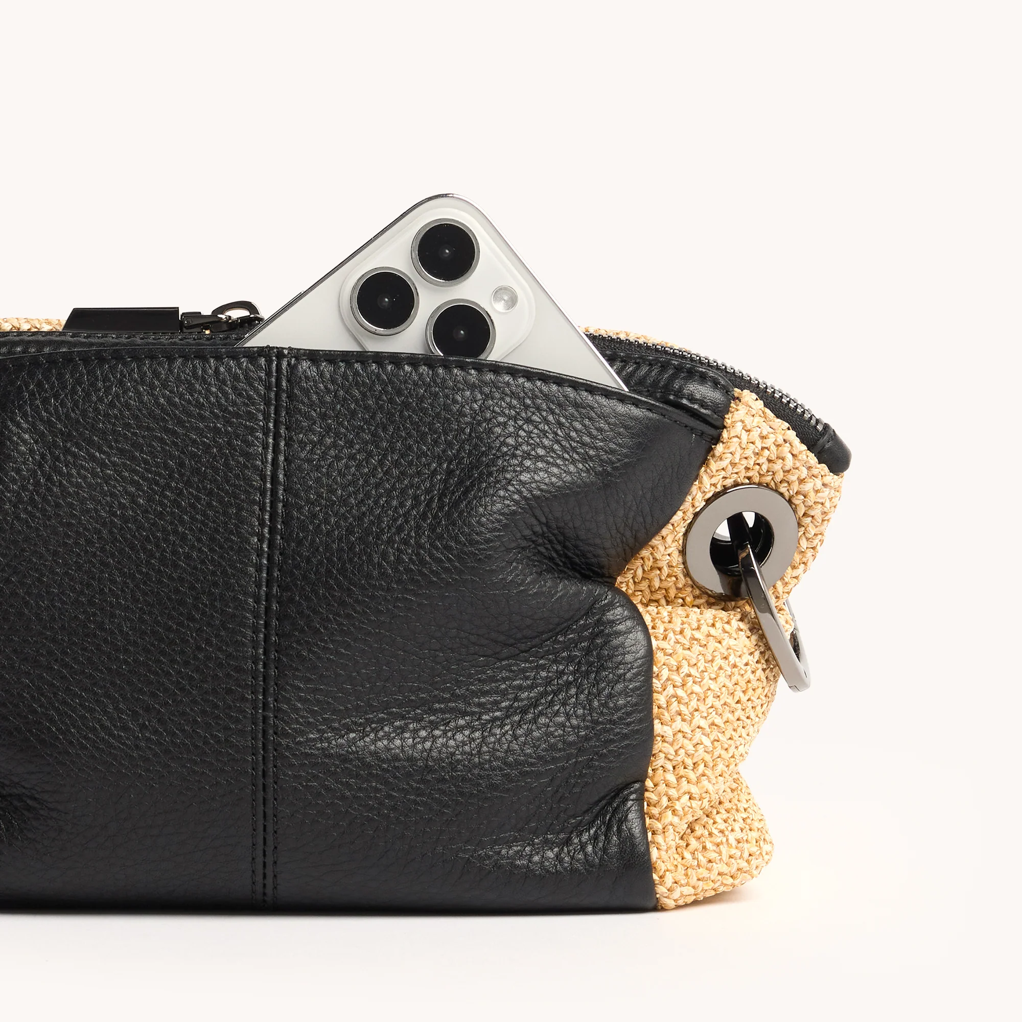 Daniel Crossbody Clutch | Chaparral Raffia/Gunmetal | Sml - Image 7