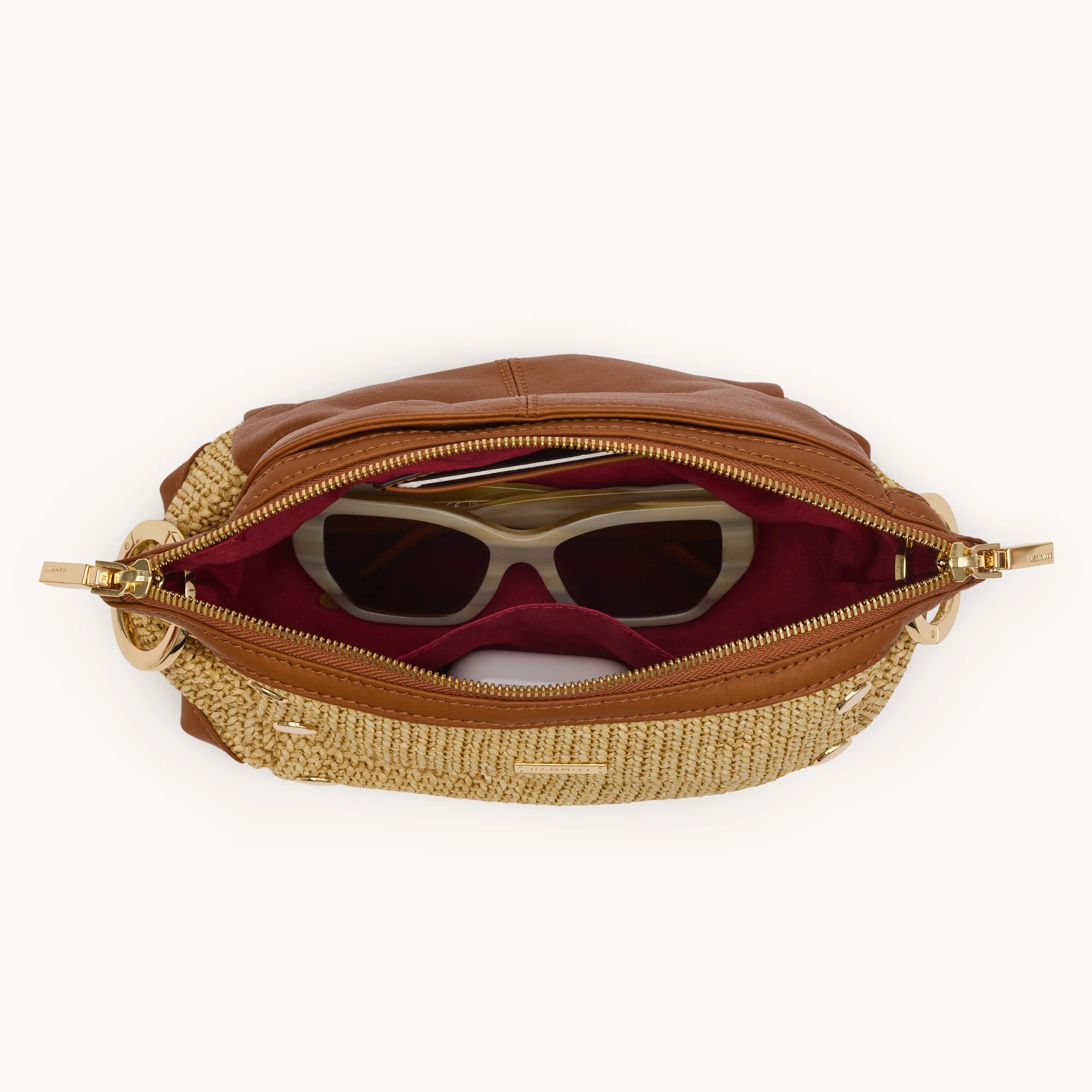 Daniel Crossbody Clutch | Cocoa Raffia/Gold | Sml - Image 10