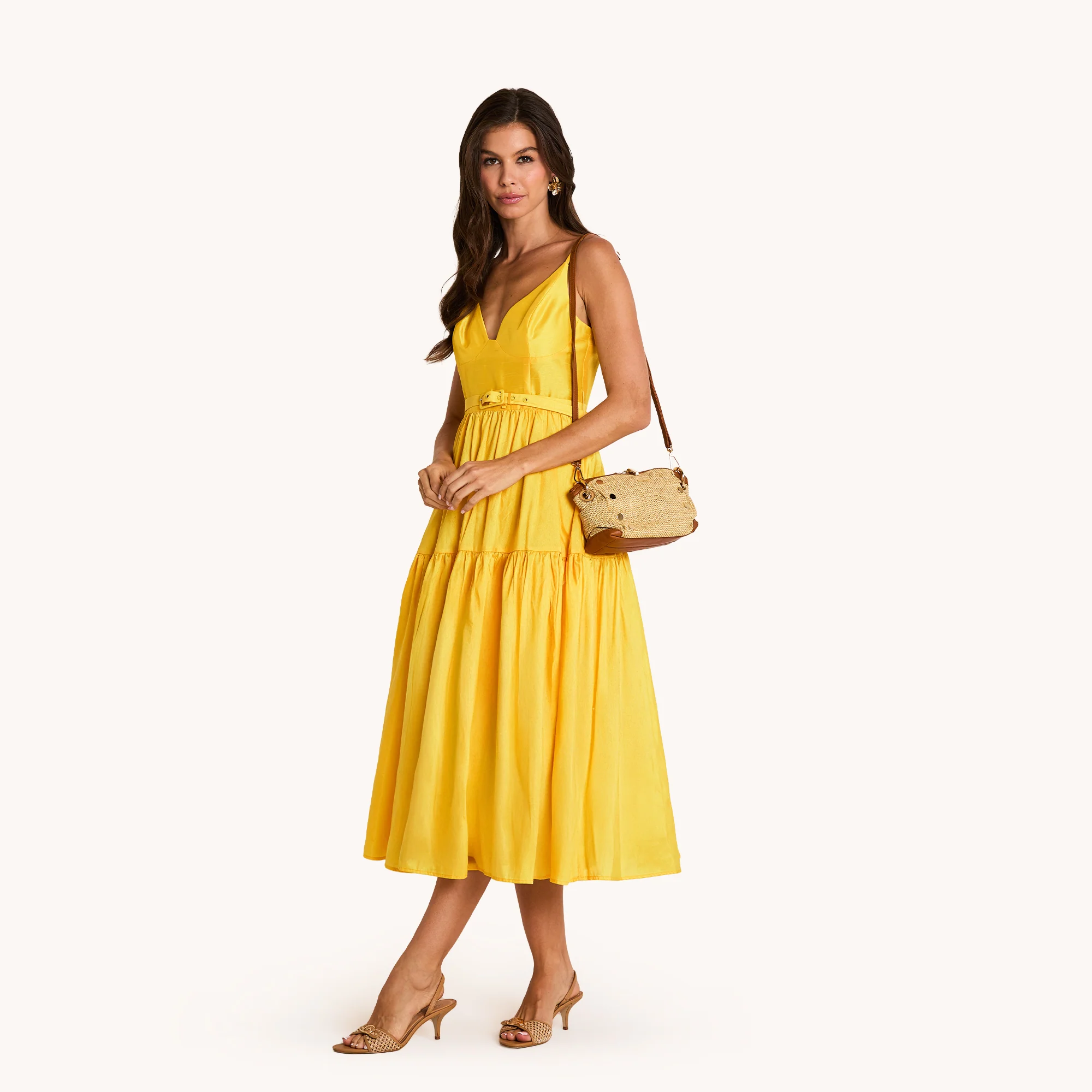 Daniel Crossbody Clutch | Cocoa Raffia/Gold | Sml - Image 3