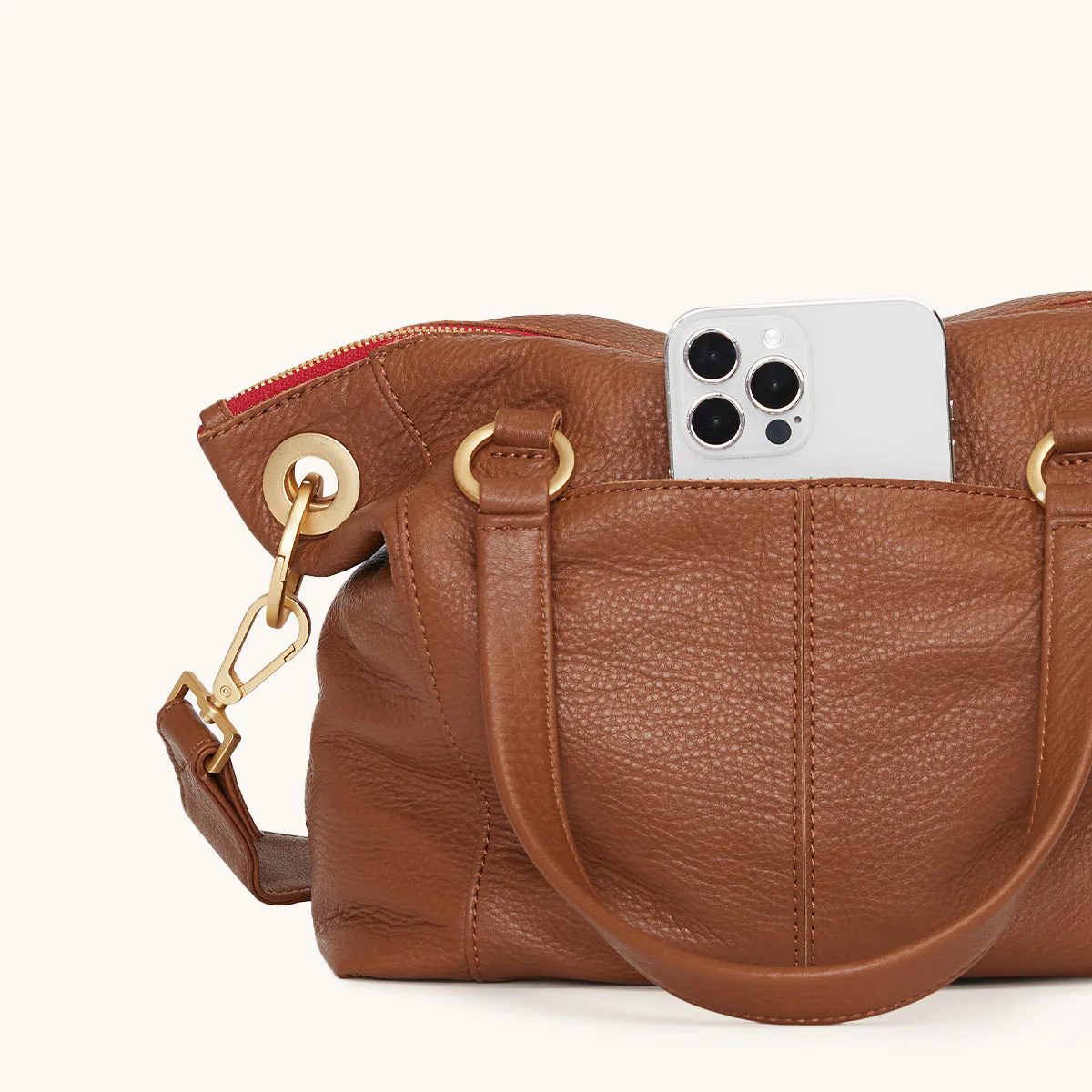Daniel | Mahogany Pebble/Brushed Gold Red Zip | Med - Image 6