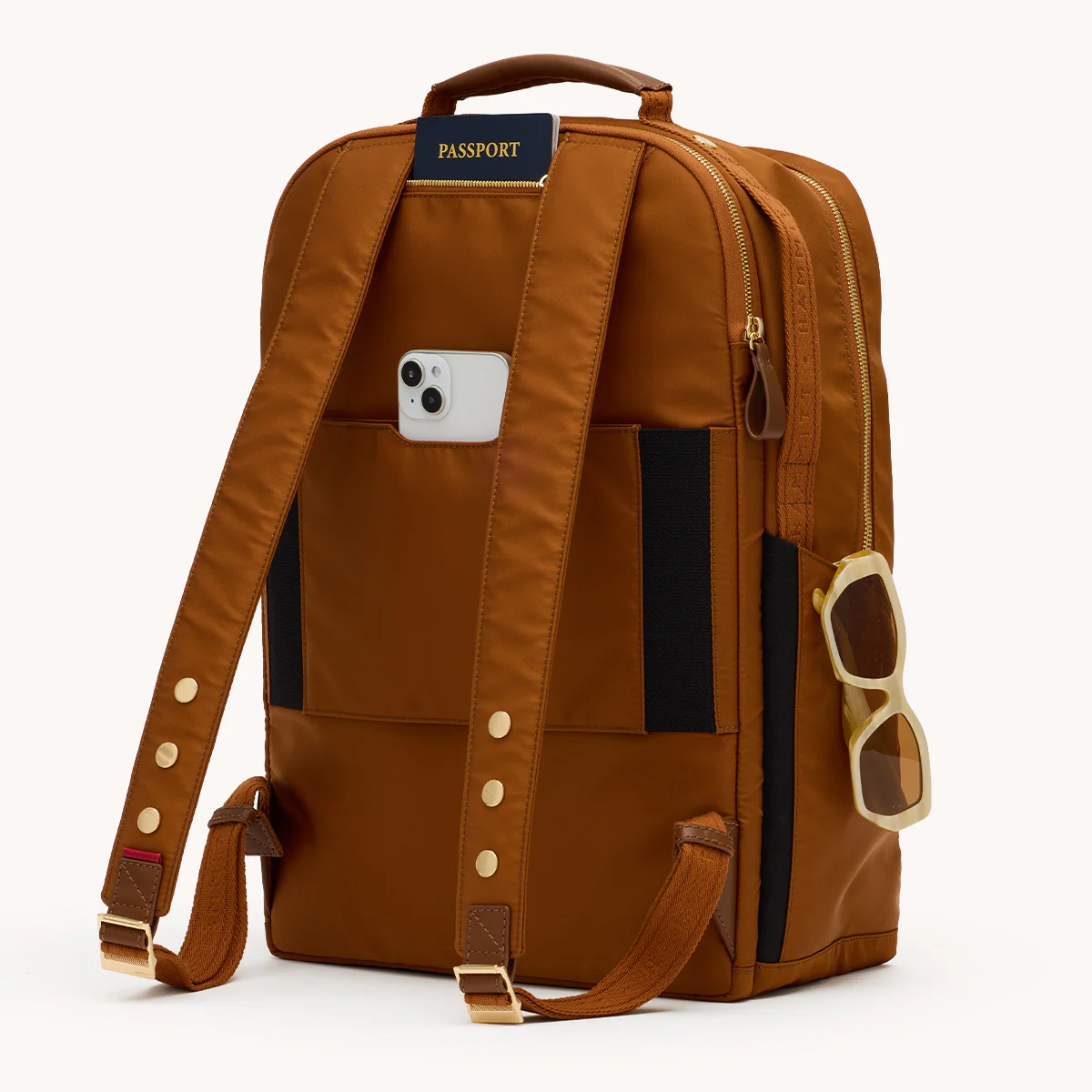 Eden Backpack | Amber Nylon/Gold - Image 10