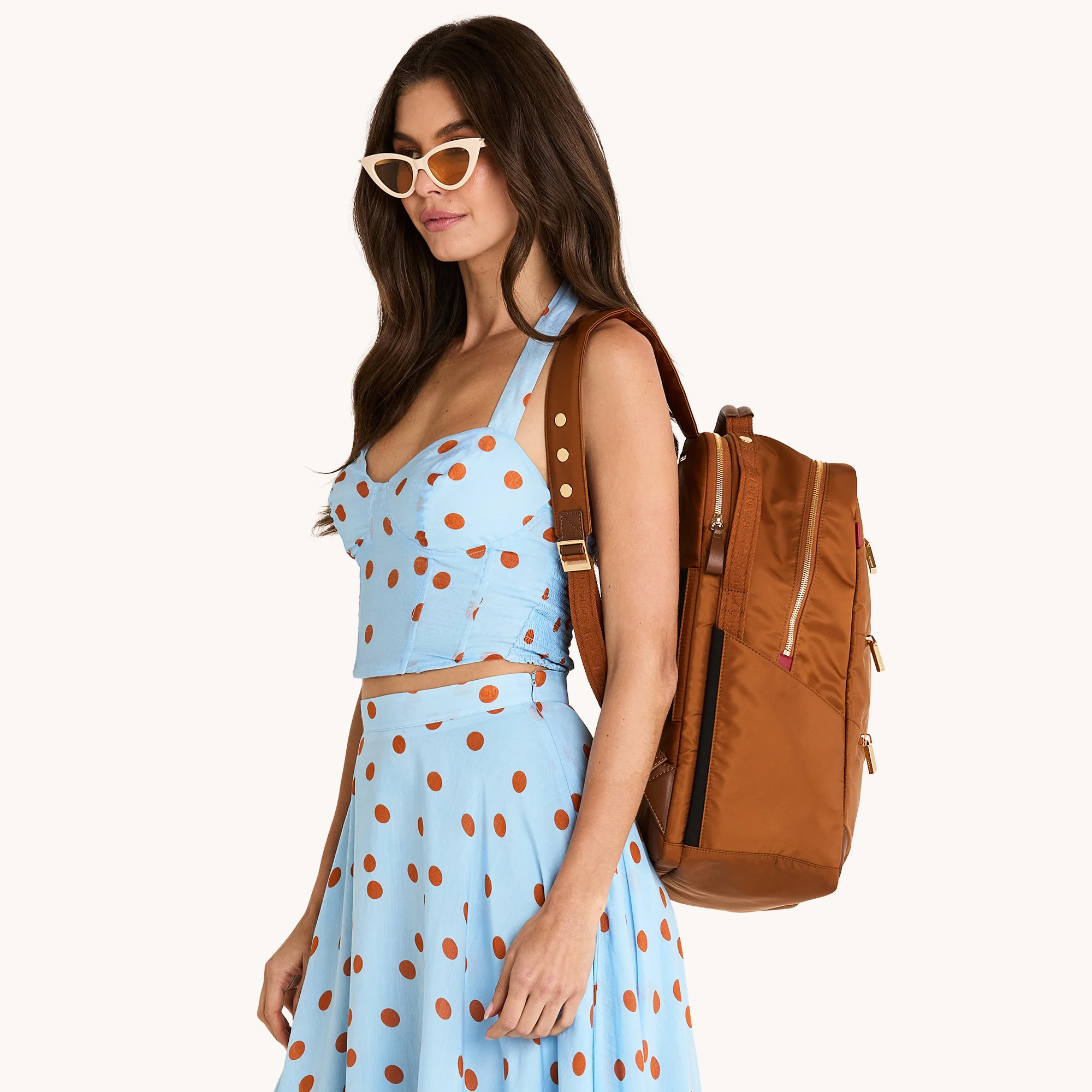 Eden Backpack | Amber Nylon/Gold - Image 3