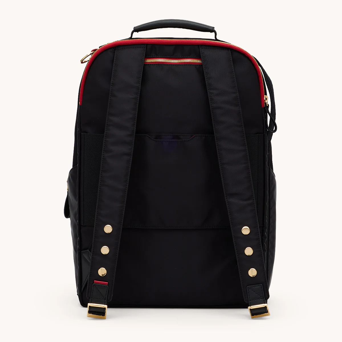 Eden Backpack | Black Nylon/Gold Red Zip - Image 7