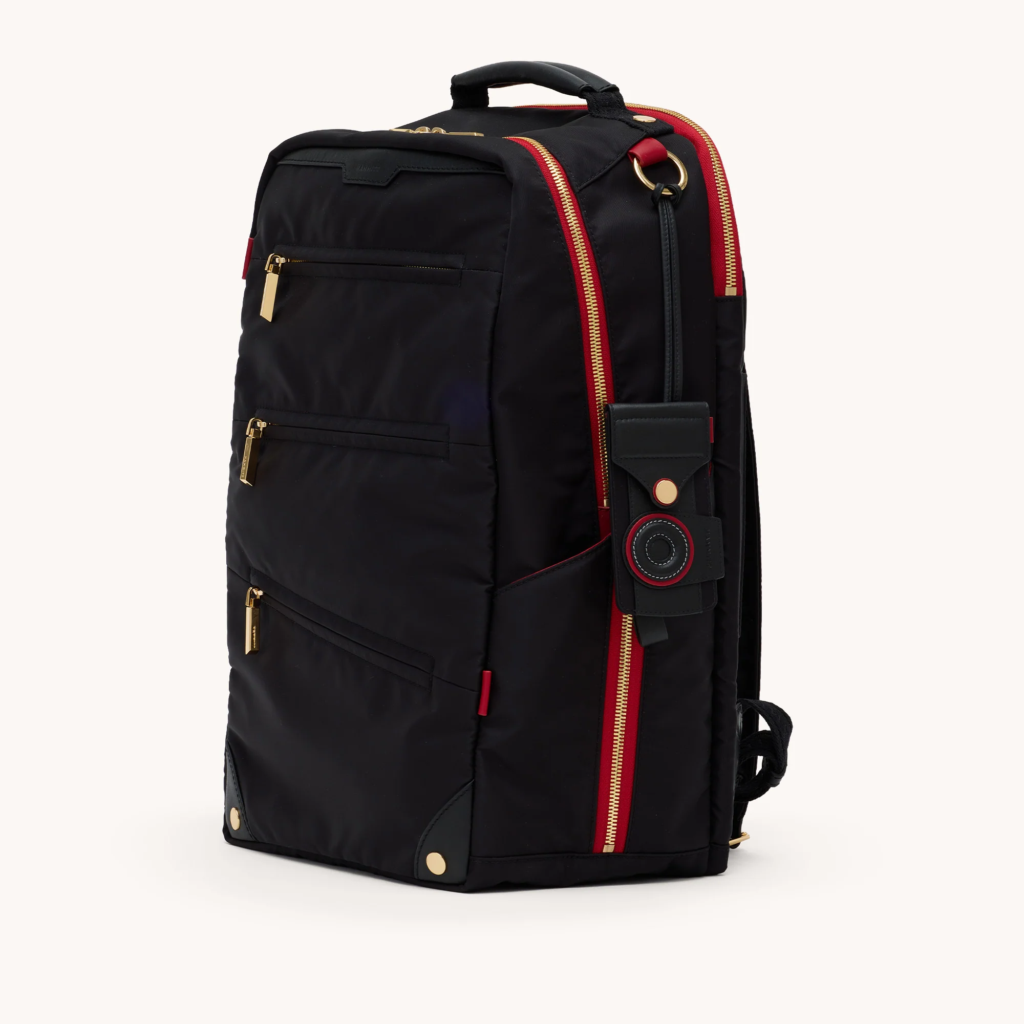 Eden Backpack | Black Nylon/Gold Red Zip - Image 9