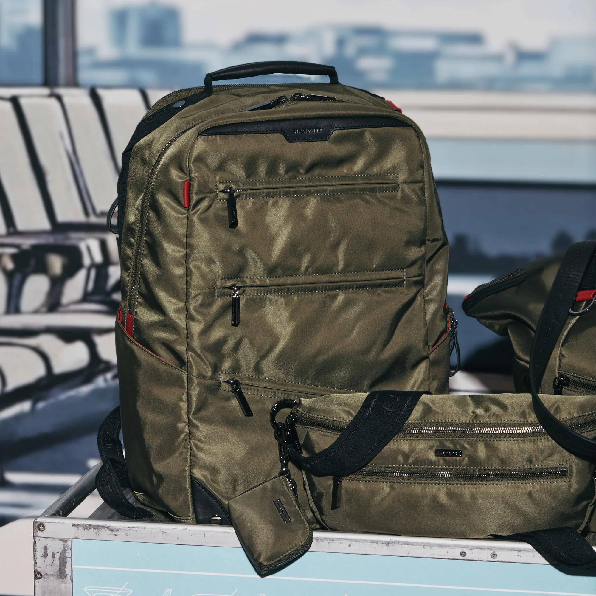 Eden Backpack | Jade Nylon/Gunmetal - Image 4