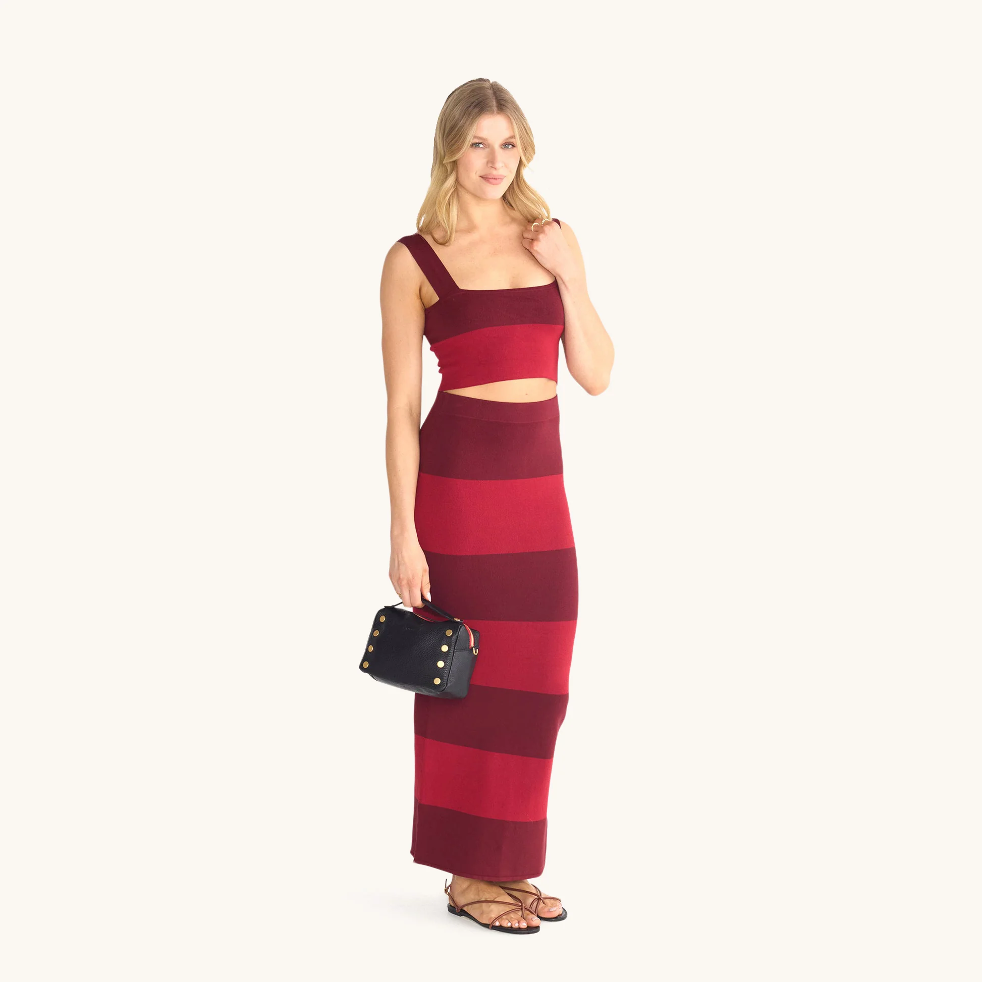 Evan Crossbody | Black/Brushed Gold Red Zip - Image 8