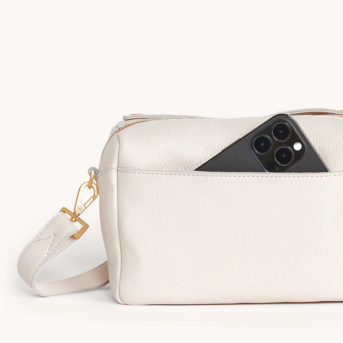 Evan Crossbody | Calla Lily White/Brushed Gold | Sml - Image 3