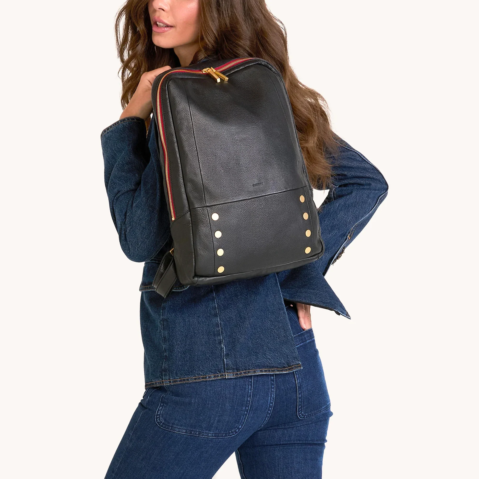 Hunter Backpack | Black/Brushed Gold Red Zip | Lrg - Image 3