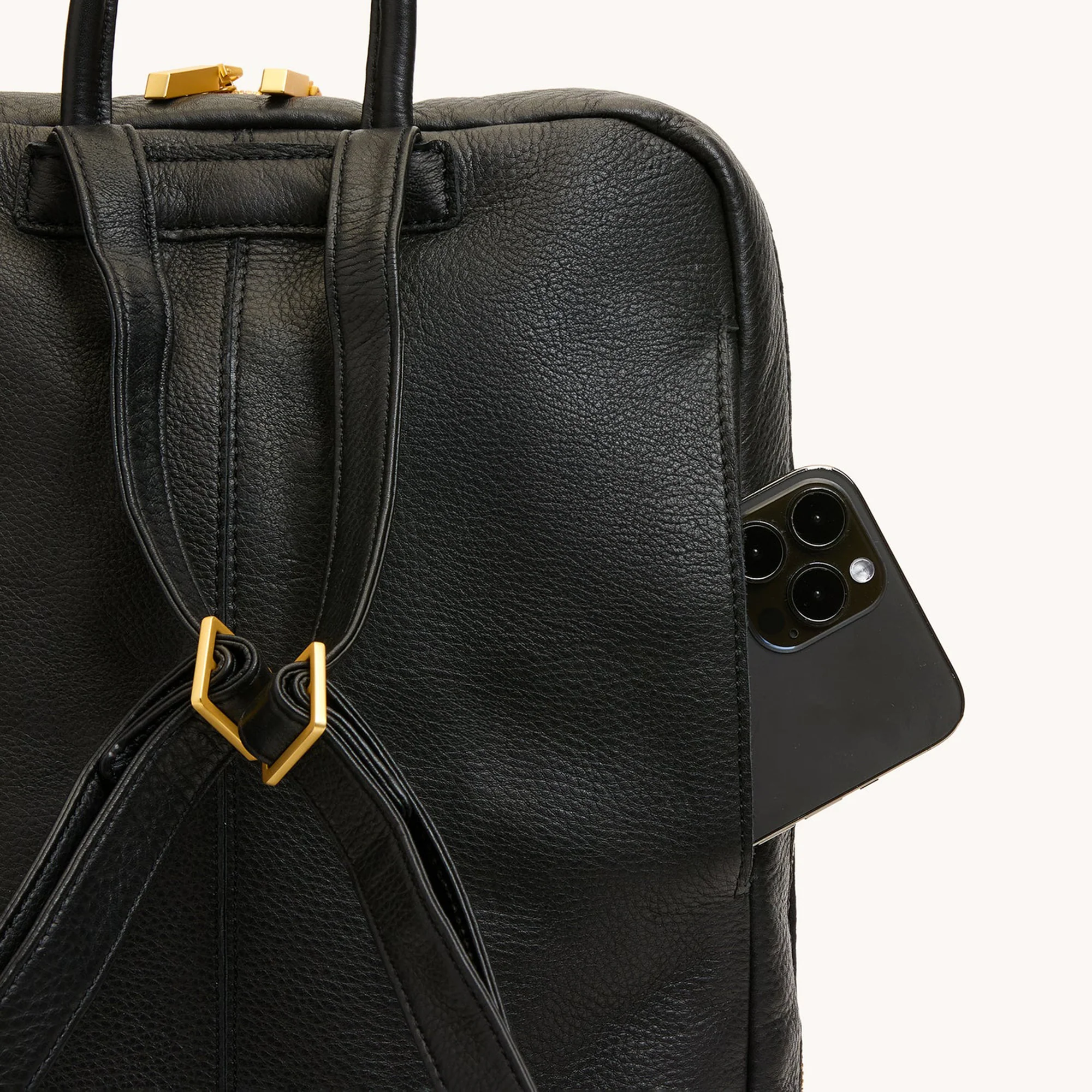 Hunter Backpack | Black/Brushed Gold Red Zip | Lrg - Image 7