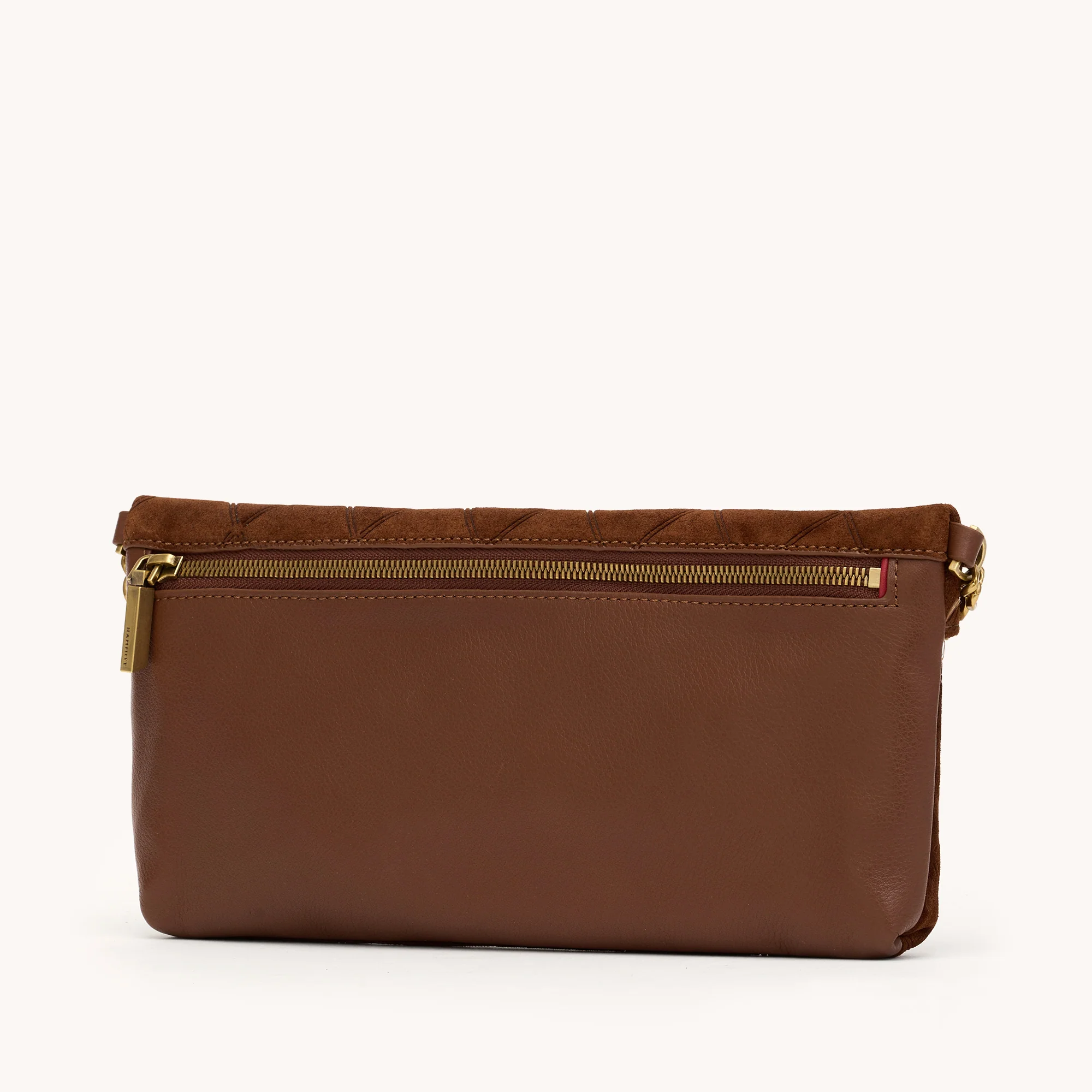 Invitation Clutch | Chocolate Diamond Suede/Antique Gold - Image 6