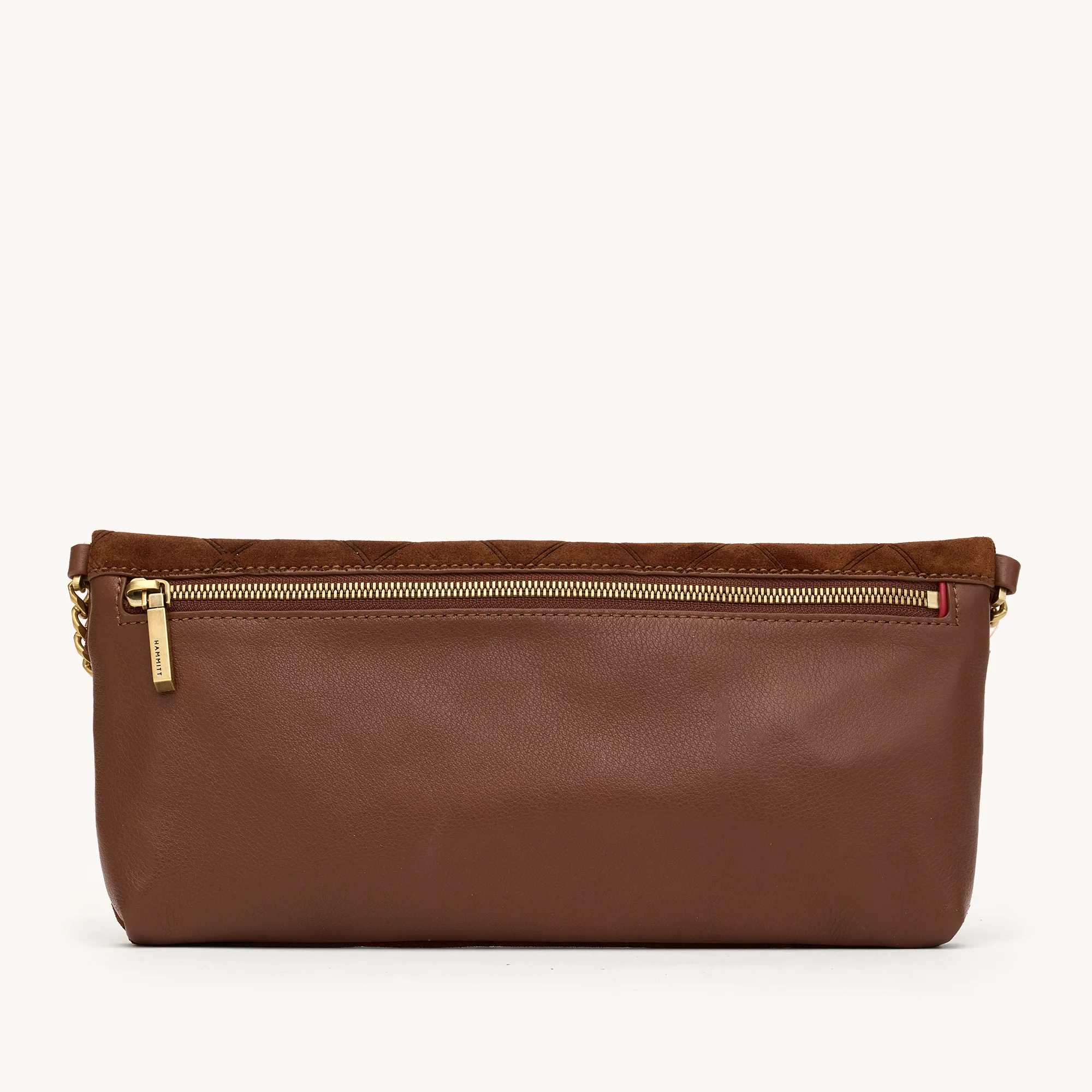 Invitation Clutch | Chocolate Diamond Suede/Antique Gold - Image 7