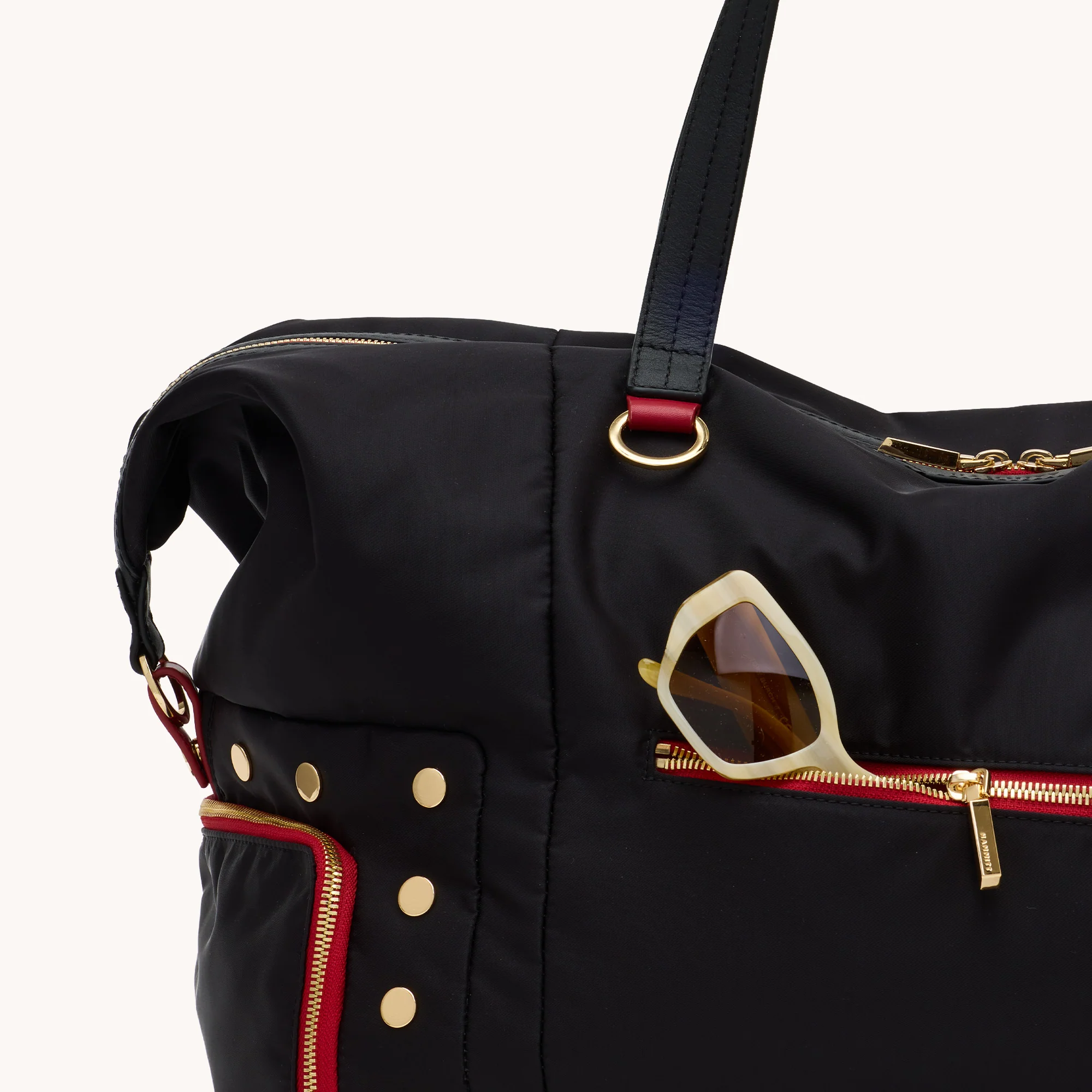 Ivy Weekender | Black Nylon/Gold Red Zip - Image 10