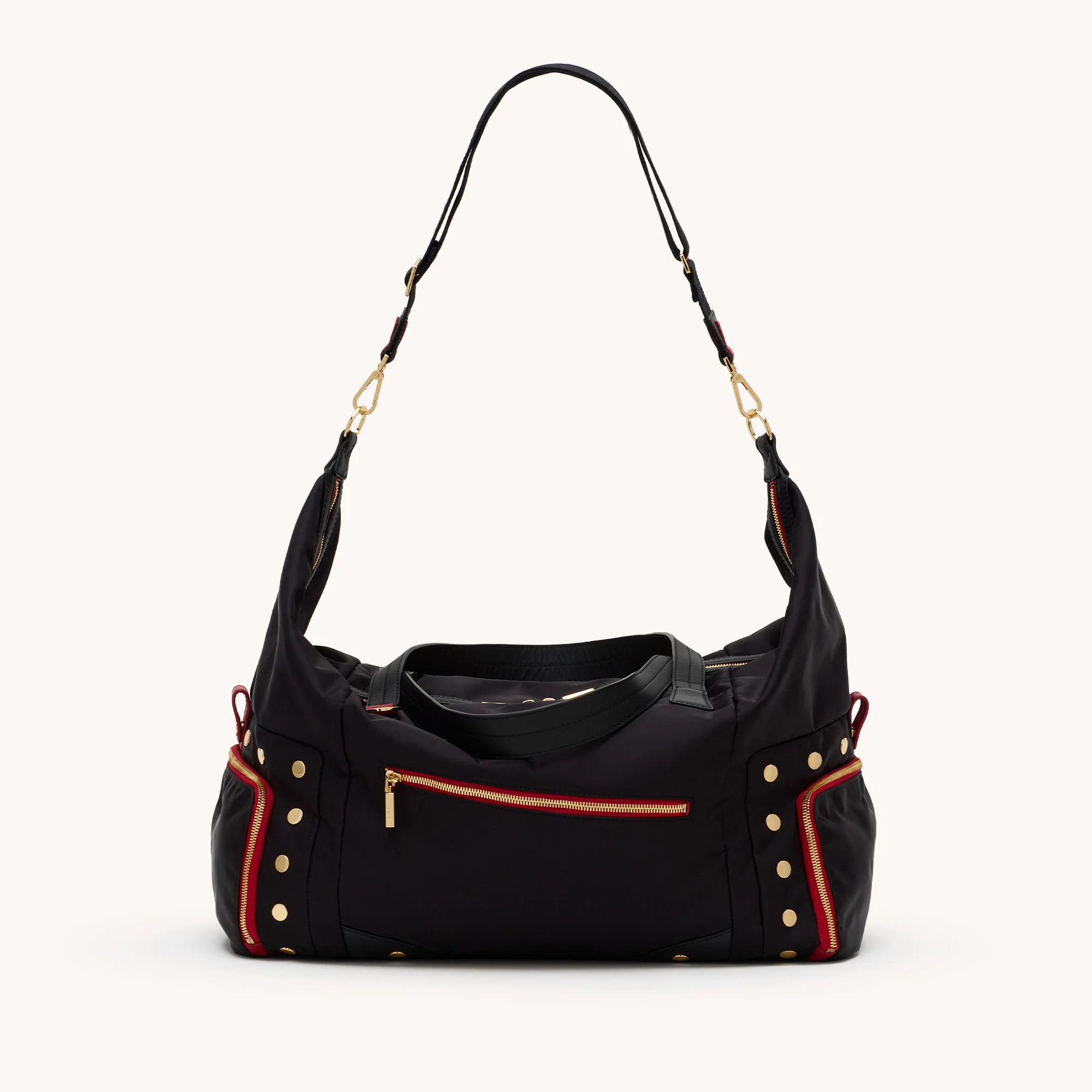 Ivy Weekender | Black Nylon/Gold Red Zip - Image 12