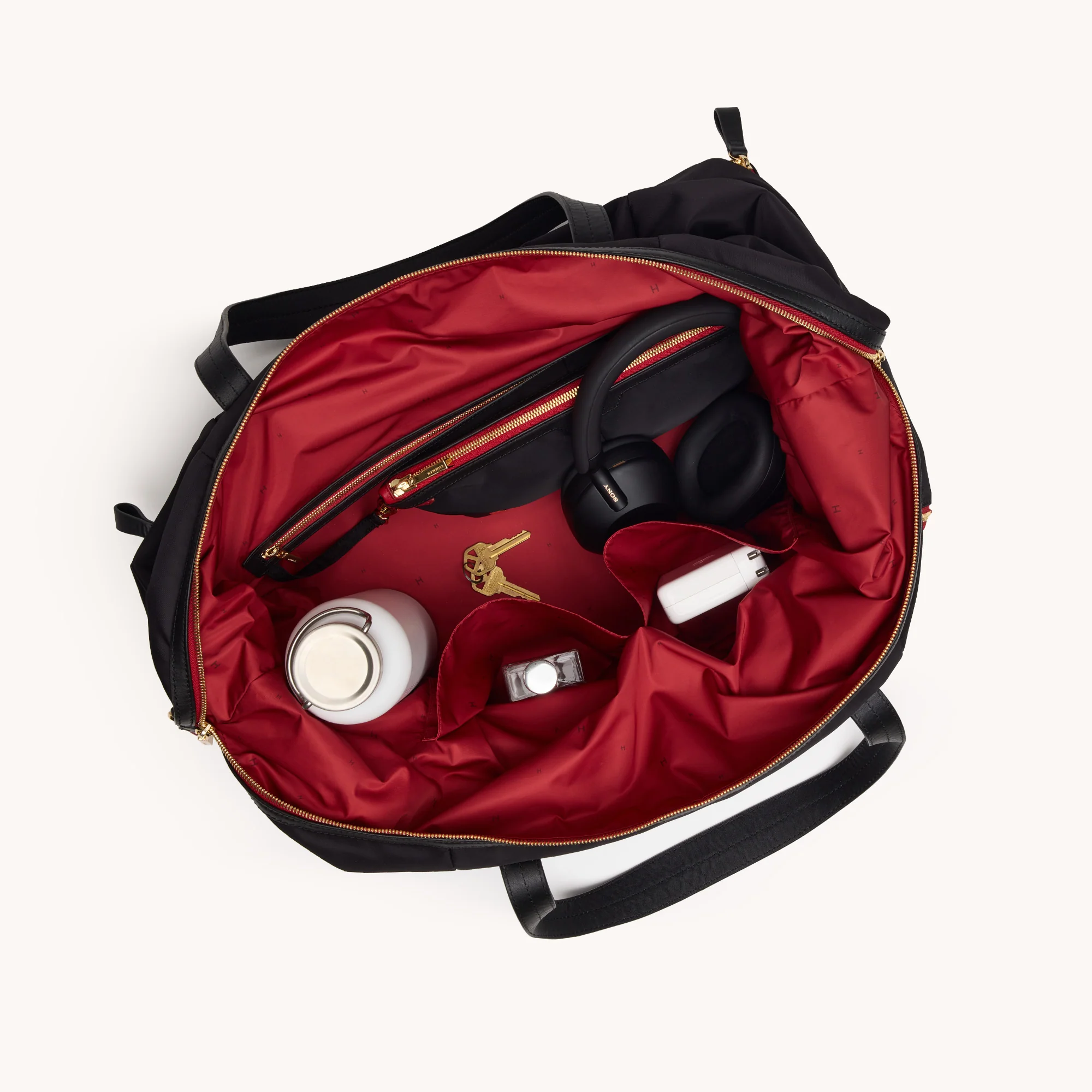 Ivy Weekender | Black Nylon/Gold Red Zip - Image 17