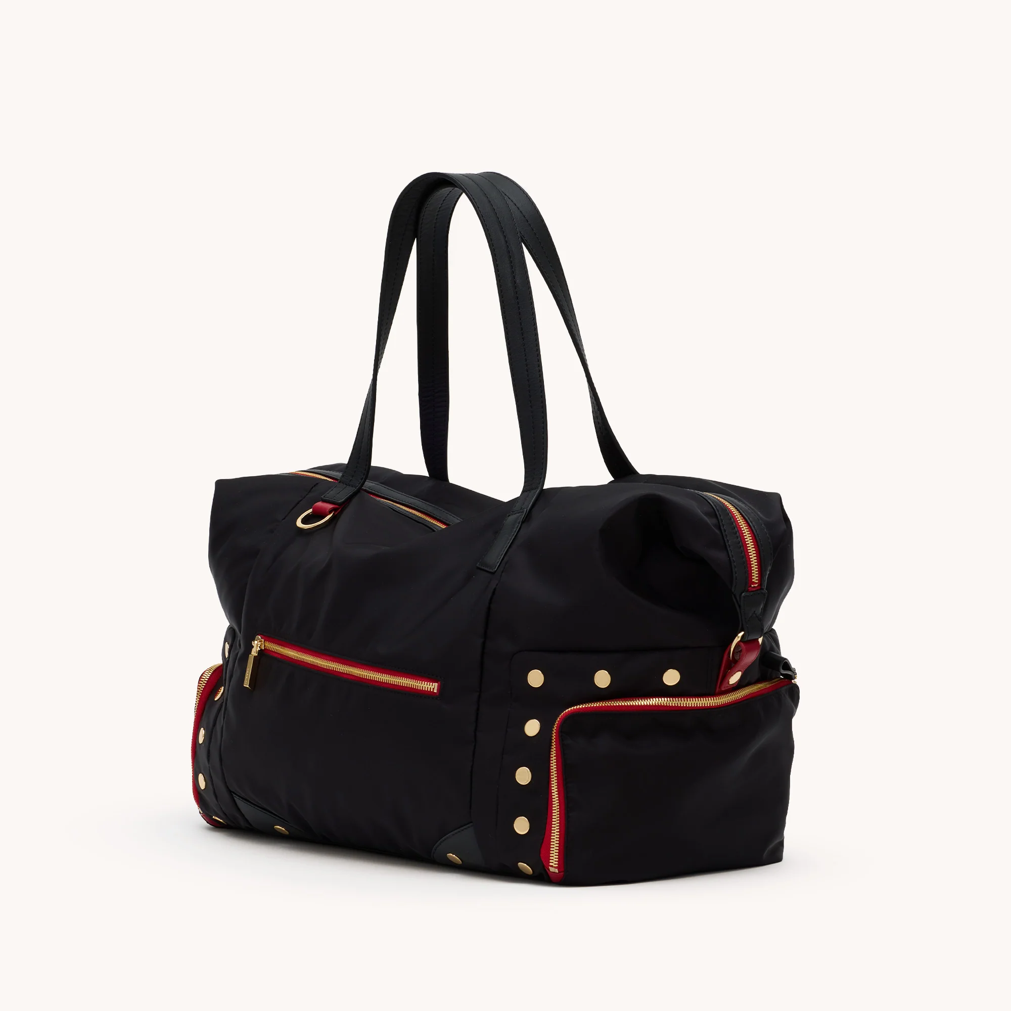 Ivy Weekender | Black Nylon/Gold Red Zip - Image 8