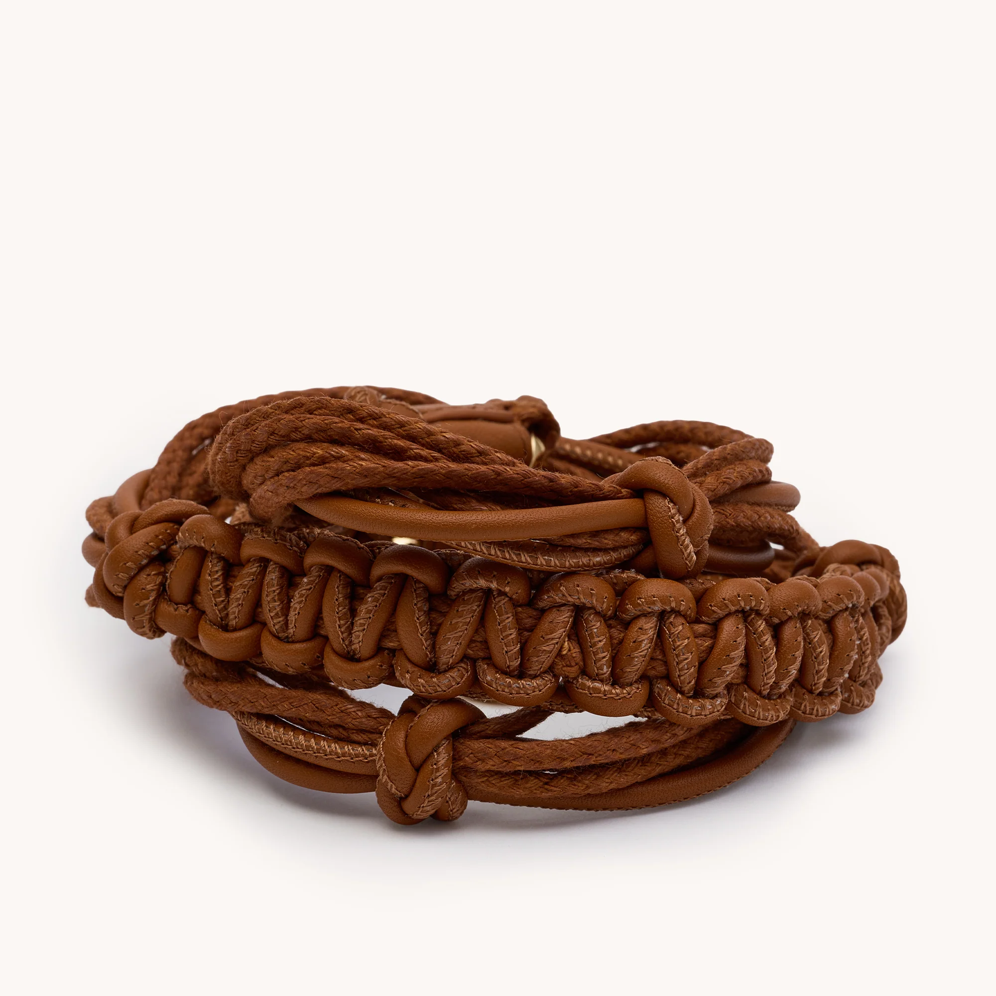 Knotted Long Strap | Cocoa/Gold - Image 2