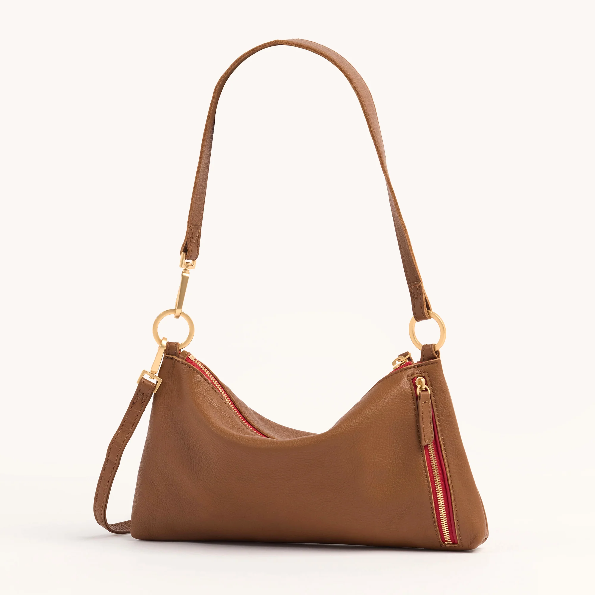 Kyle | Mahogany Pebble/Brushed Gold Red Zip | Sml - Image 6