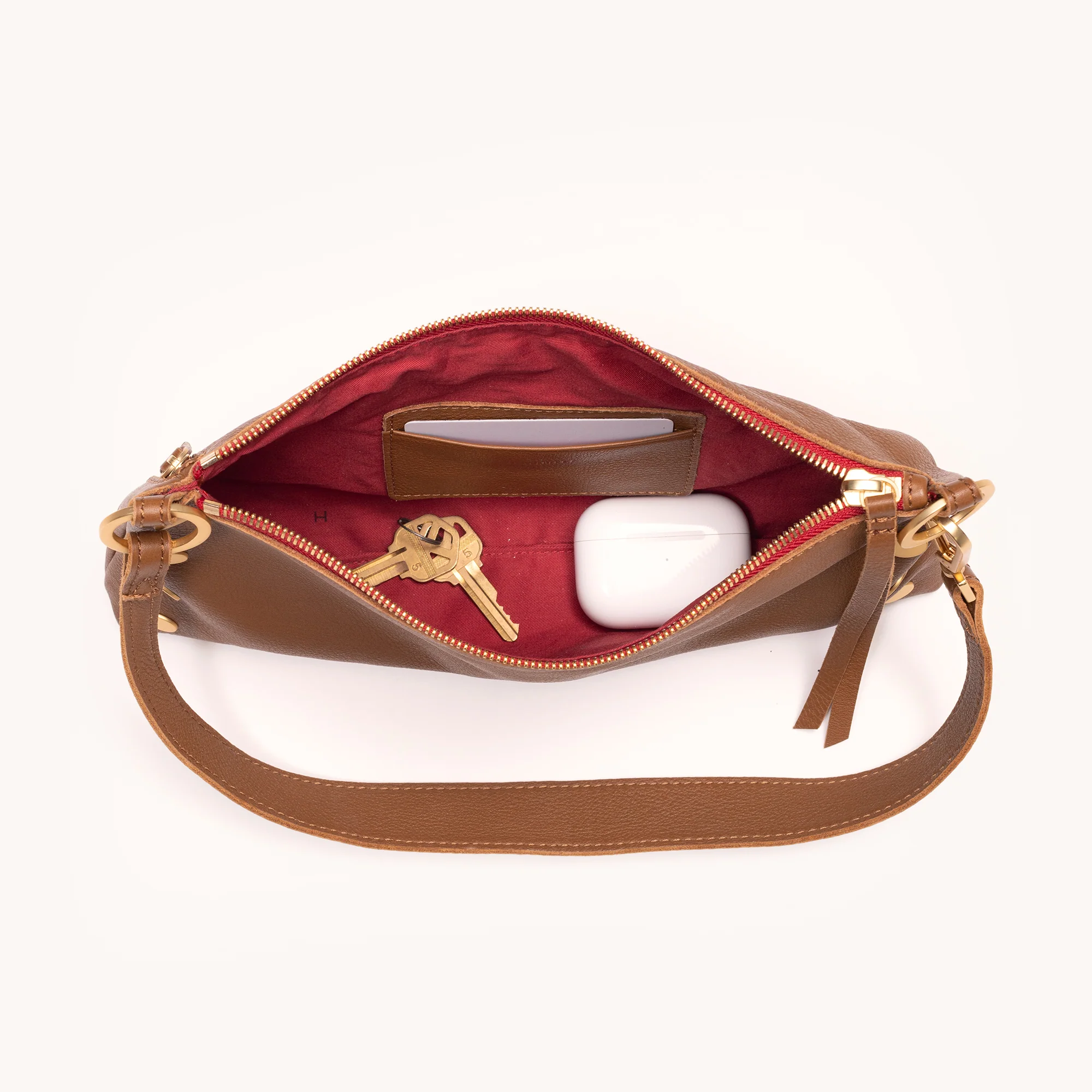 Kyle | Mahogany Pebble/Brushed Gold Red Zip | Sml - Image 8