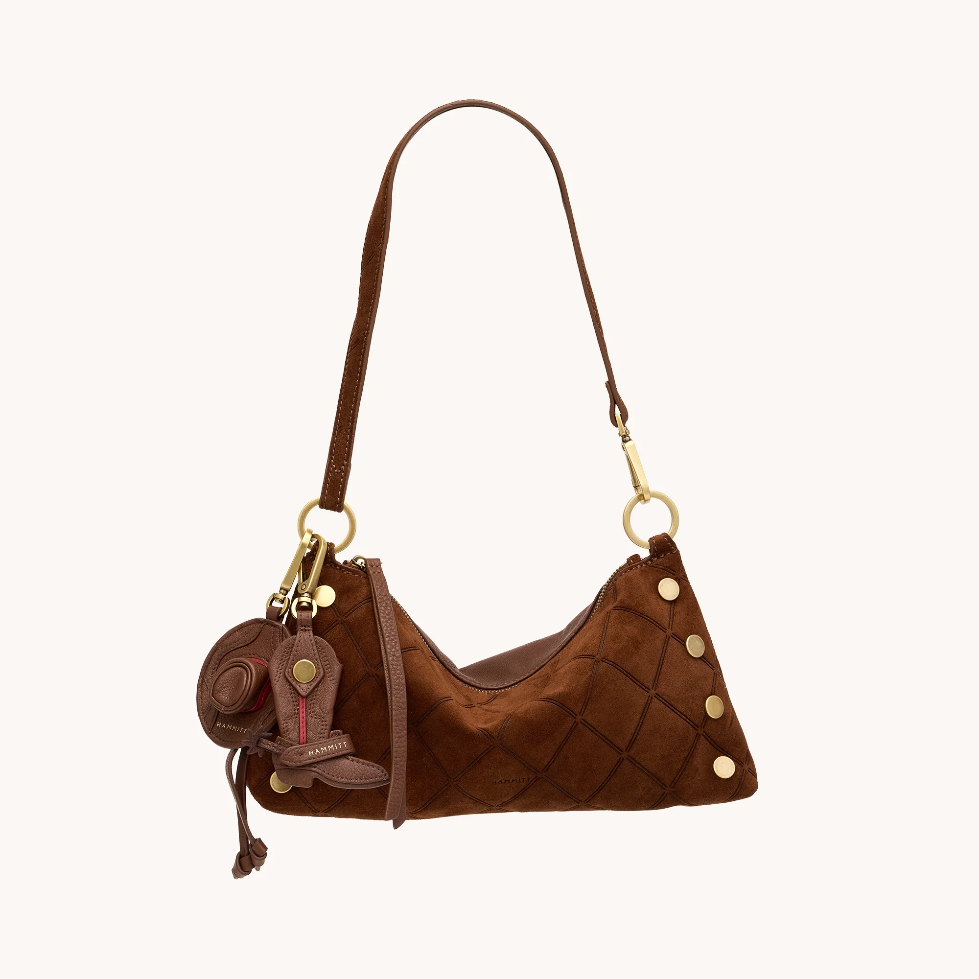 Lauri Boot Charm | Chocolate Diamond Pebble/Antique Gold - Image 4