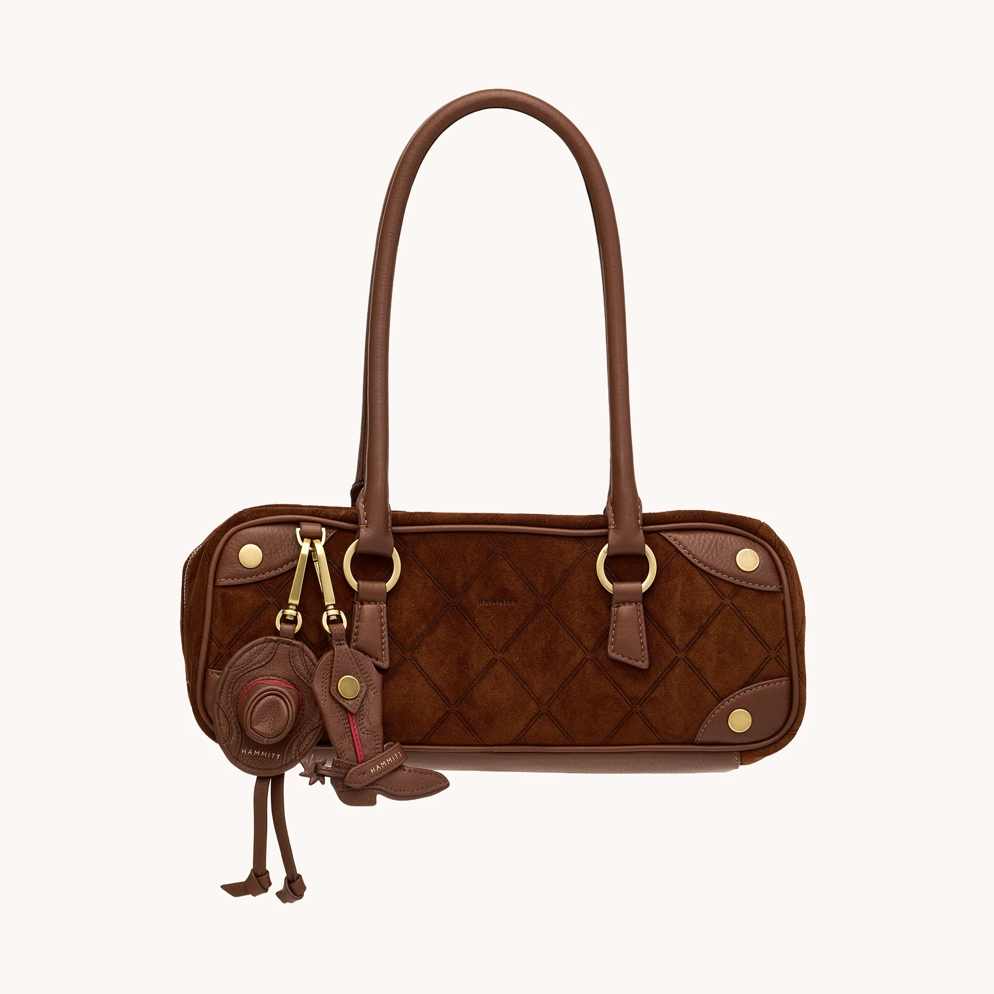 Lauri Boot Charm | Chocolate Diamond Pebble/Antique Gold - Image 6