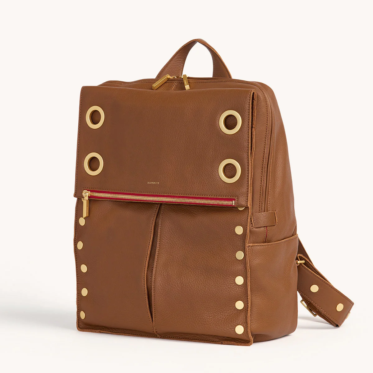 Montana Backpack | Mahogany Pebble/Brushed Gold Red Zip | XL - Image 3